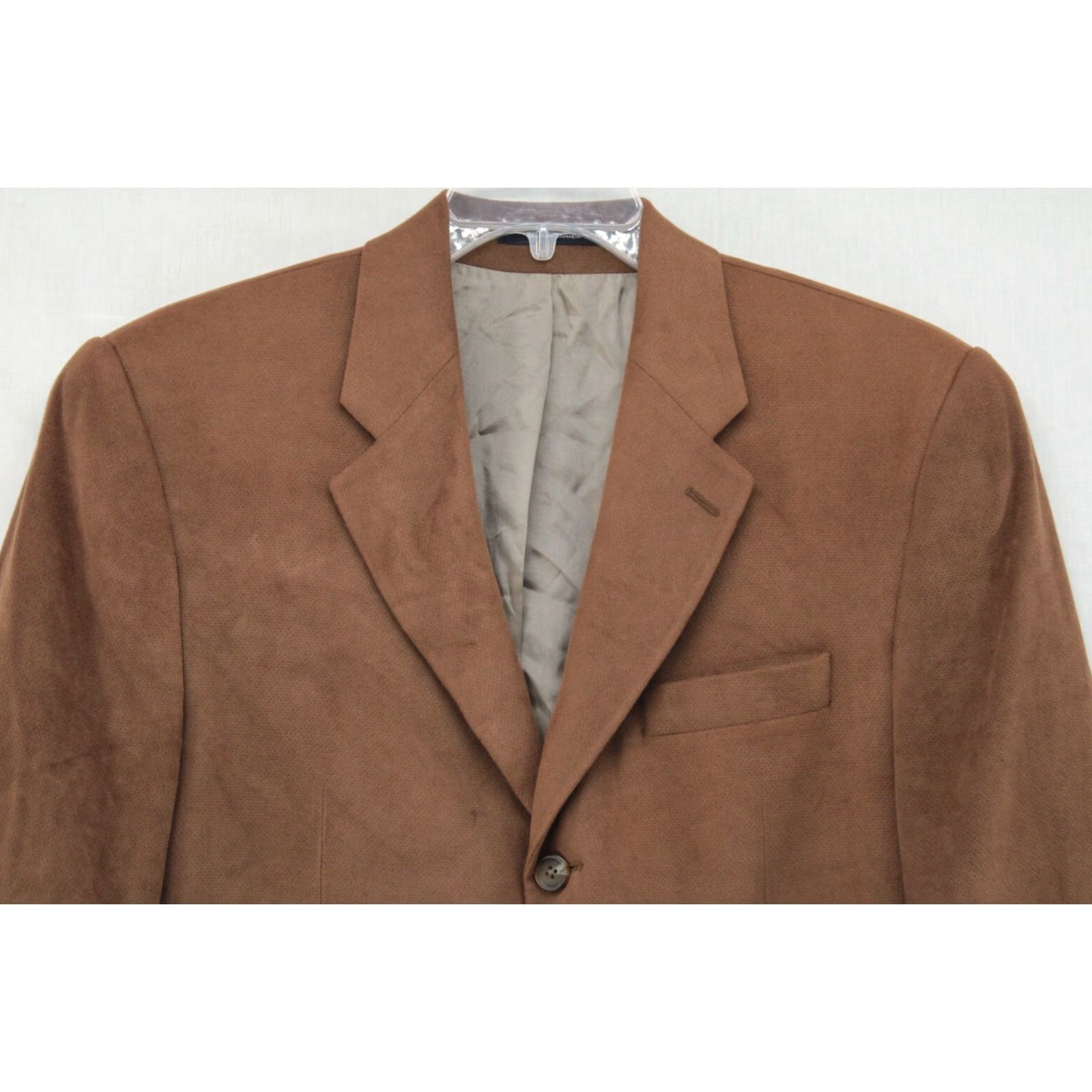 Ralph Lauren Ralph Lauren Blazer Men 40R Sports Coat Jacket Beige Polyester Viscose Four-Button Notch Notch Lapel Dry Clean Only Vintage No Size 40R - 2 Thumbnail