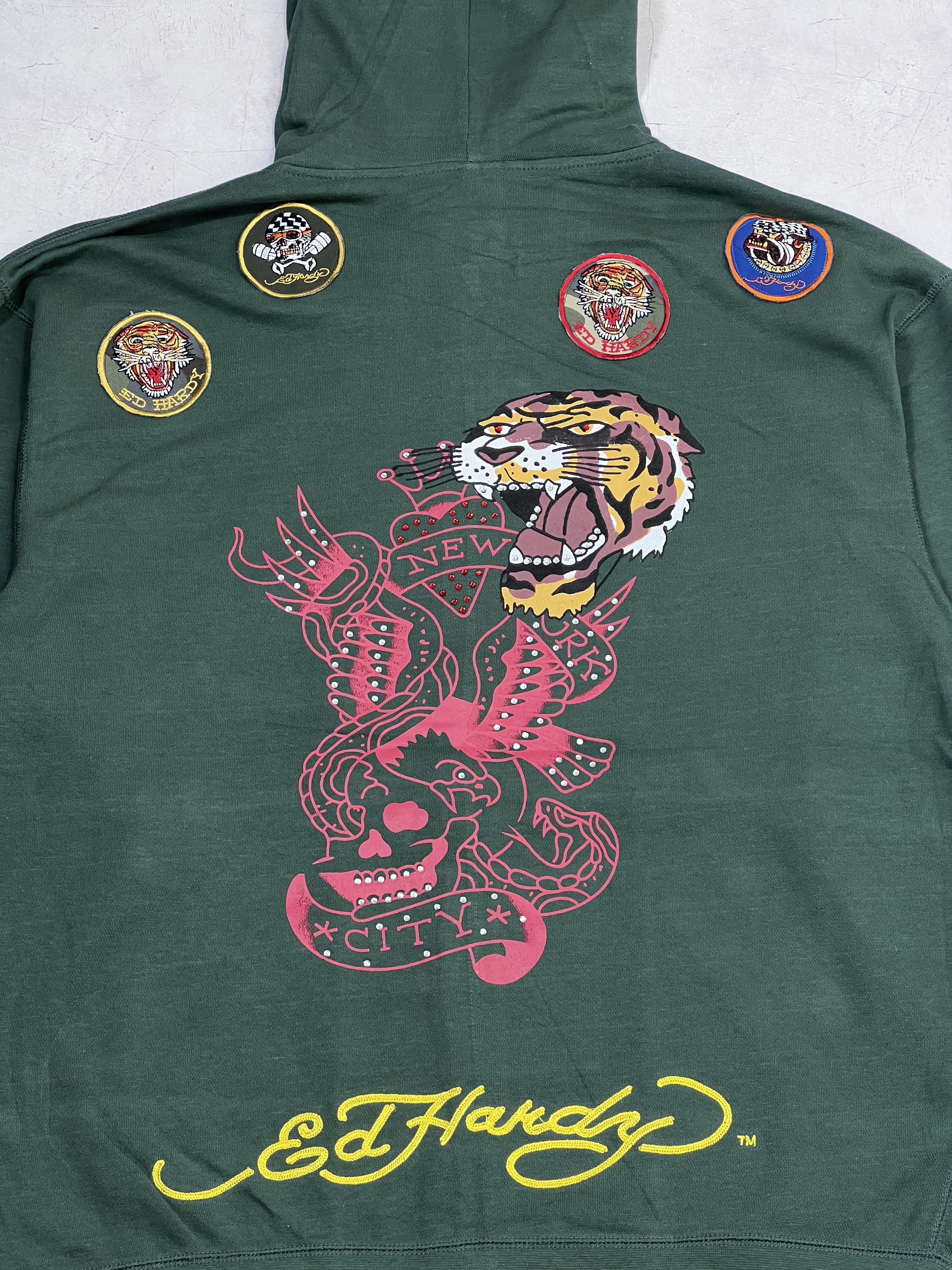 Ed Hardy Y2K Ed Hardy Zip Up Hoodie Christian Audigier Tiger & Skull Size US XL / EU 56 / 4 - 19 Thumbnail