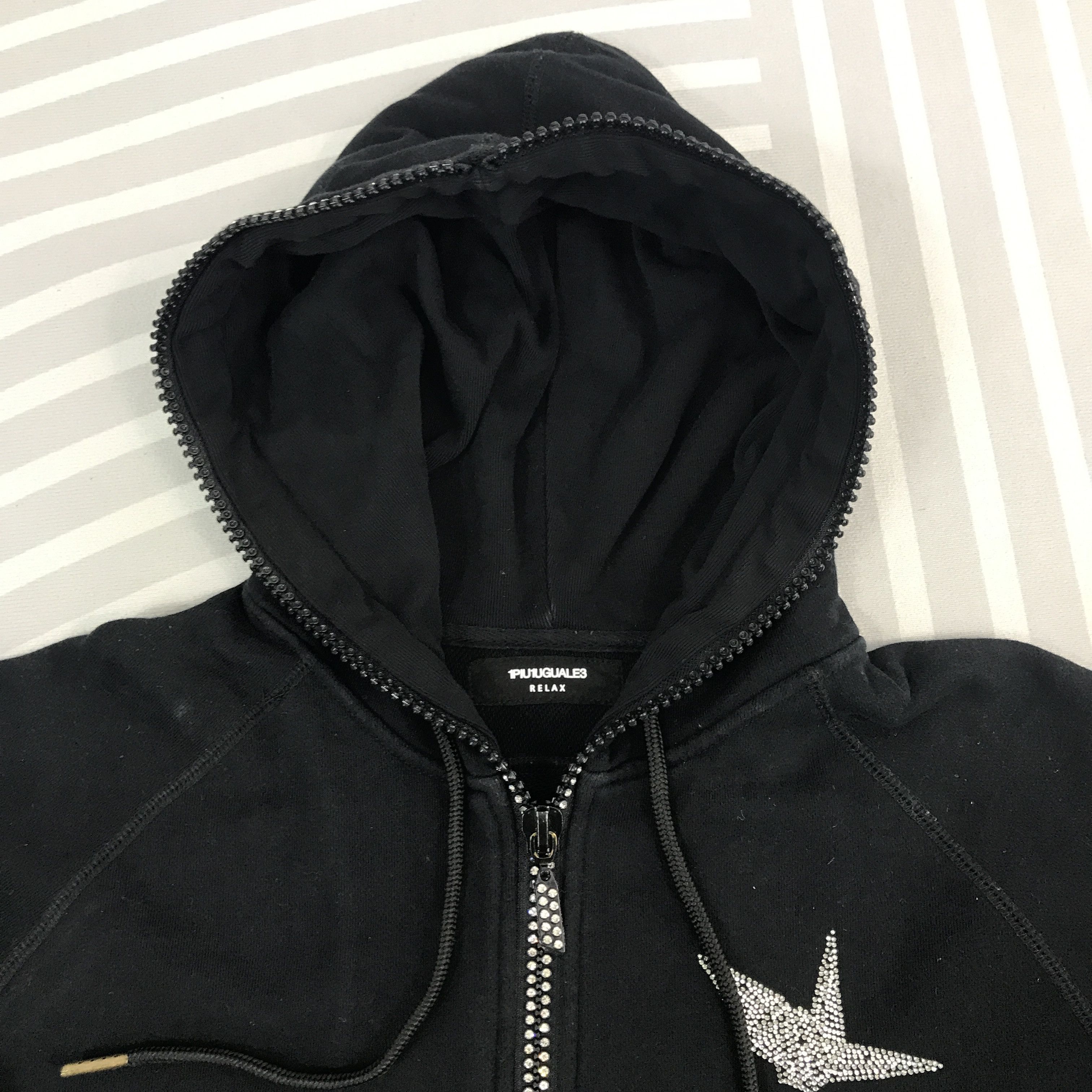 Japanese Brand Vintage 1piu1uguale3 Black punk style hoodie Jacket Size US L / EU 52-54 / 3 - 8 Thumbnail