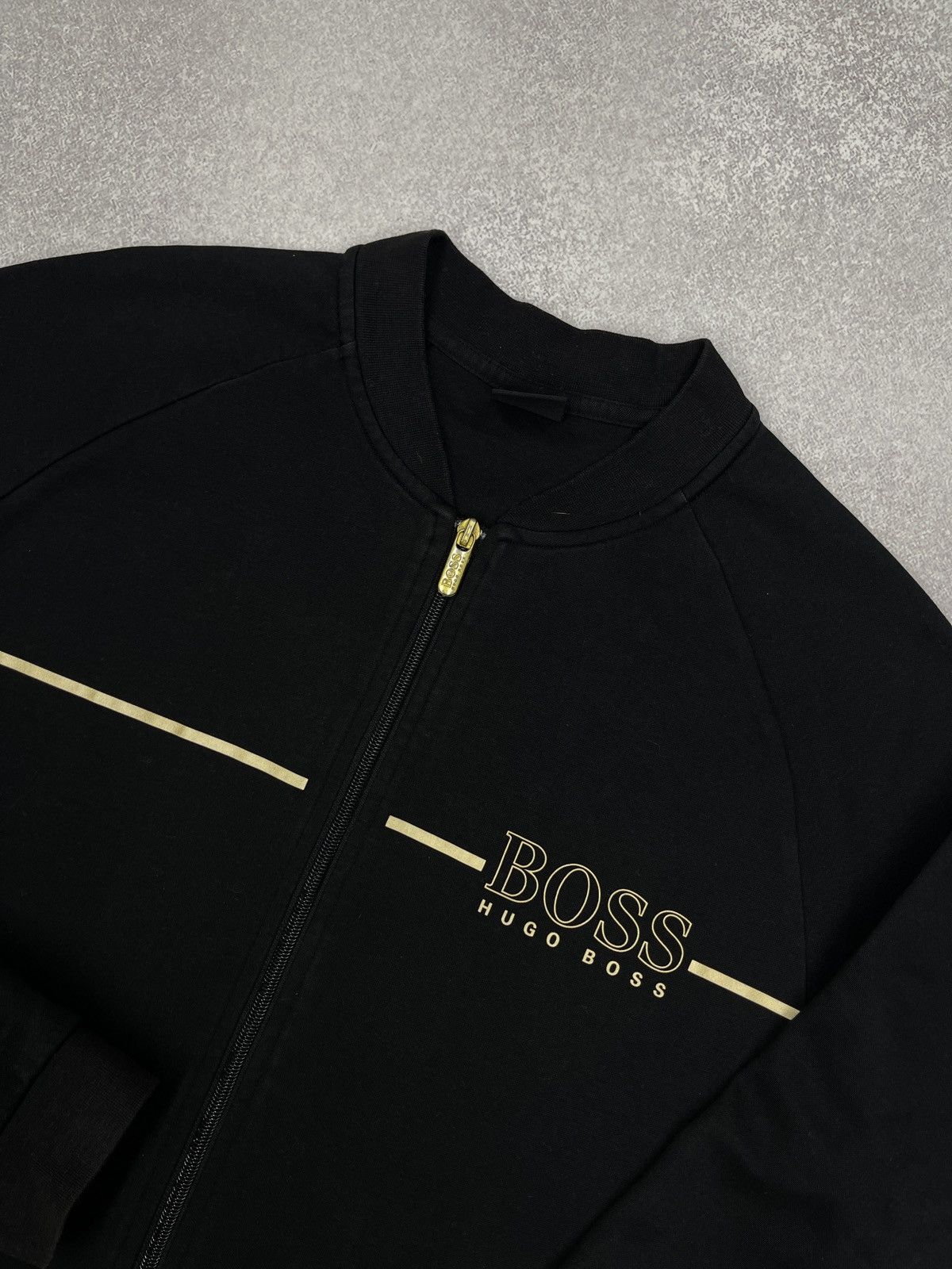 Hugo Boss Mens Hugo Boss Track Jacket Black Gold Size L Size US L / EU 52-54 / 3 - 4 Thumbnail