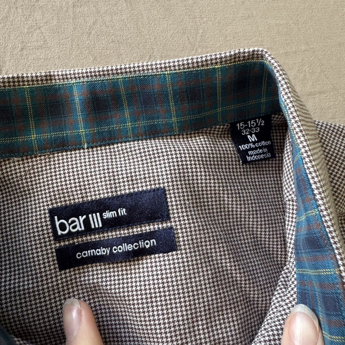 Bar III × Designer Bar Ill Carnaby Collection Slim-Fit Houndstooth Dress Shirt Size US M / EU 48-50 / 2 - 5 Thumbnail