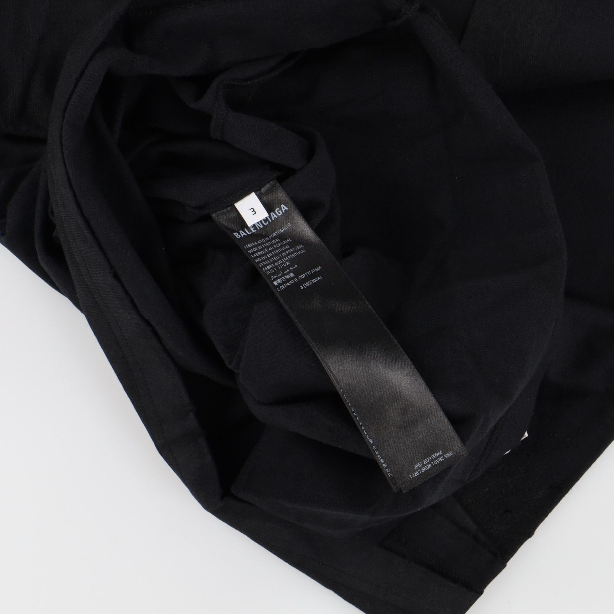 Balenciaga Black Distressed Skater Logo Oversized T-Shirt Size M / US 6-8 / IT 42-44 - 7 Thumbnail