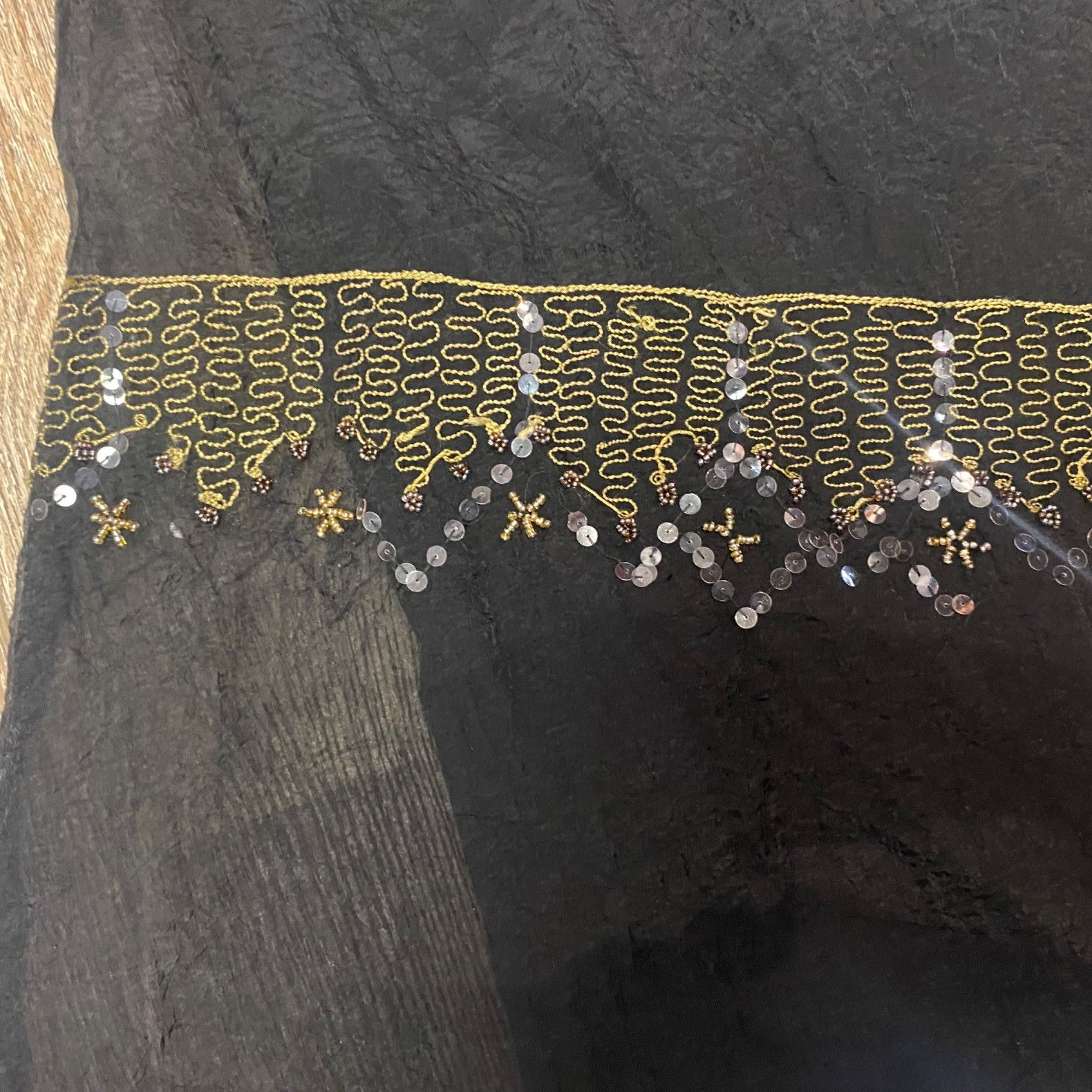 Vintage S | Sequin Black Skirt Size 27" / US 4 / IT 40 - 4 Thumbnail