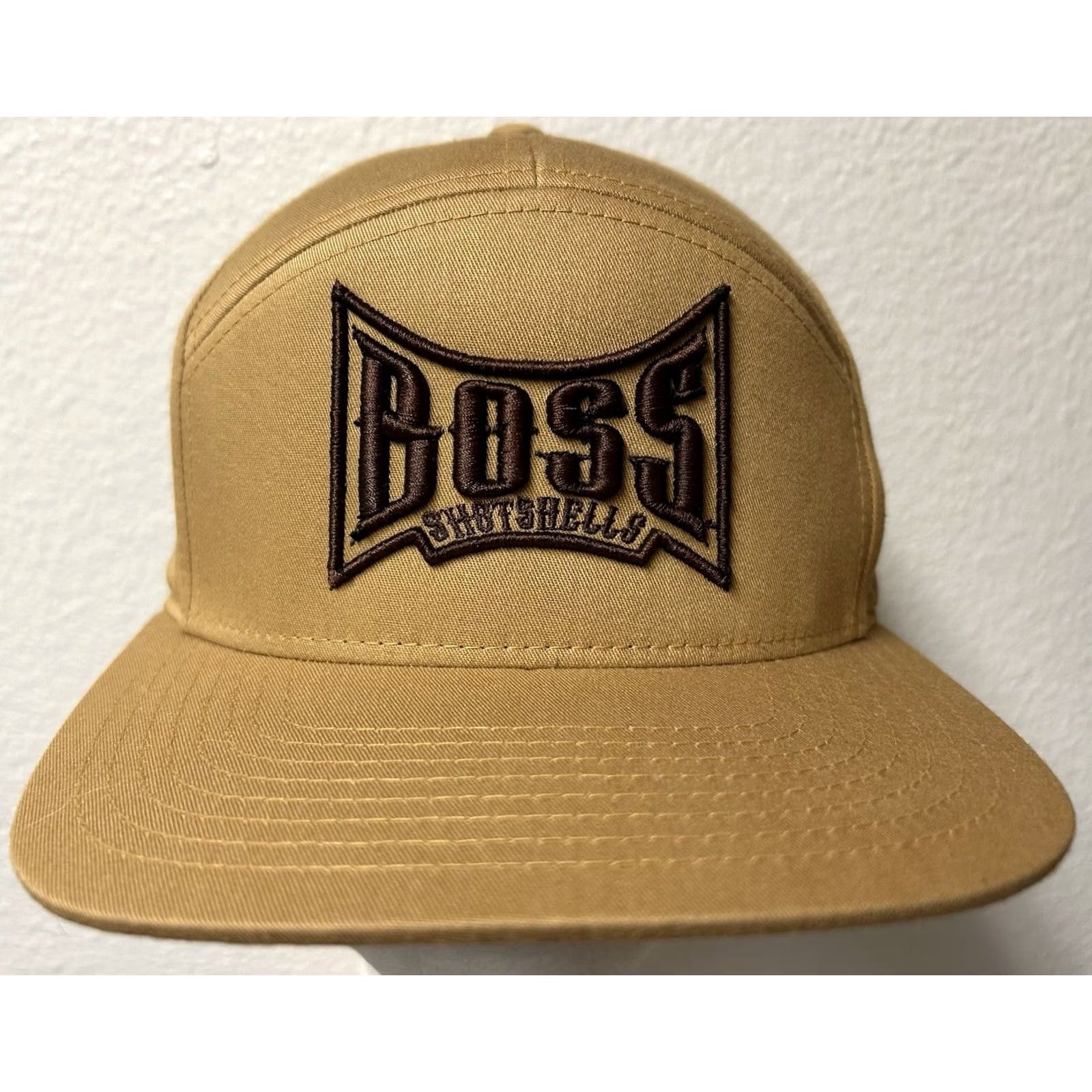 Vintage NWOT Boss Shotshells 7 Panel Snapback Hat Cap Embroidered Hunting Shooting Mustard Yellow 1 Size Mens Size ONE SIZE - 2 Thumbnail