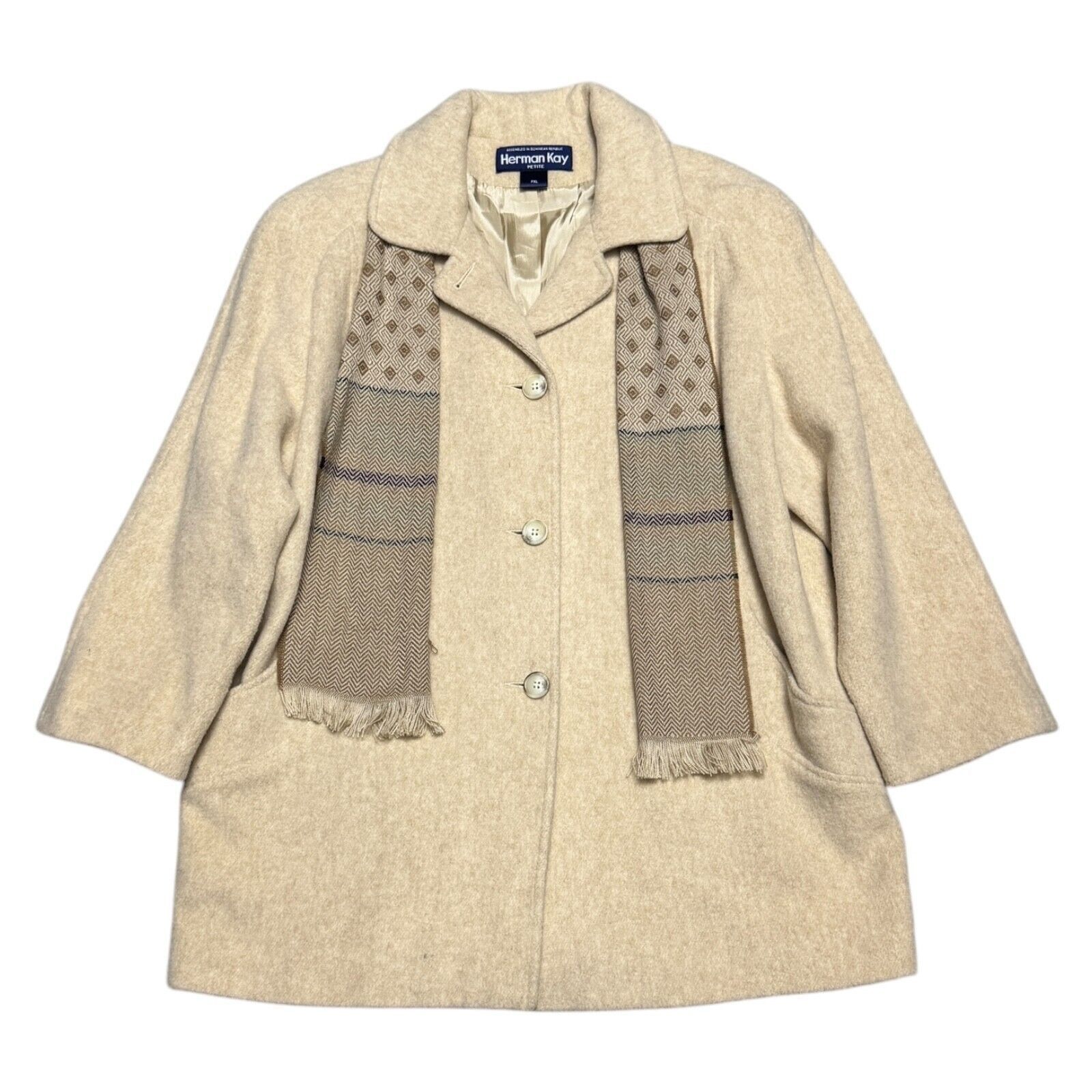 Vintage HERMAN KAY Vintage Wool Business Winter Coat Petite XL Size XL / US 12-14 / IT 48-50 - 1 Thumbnail