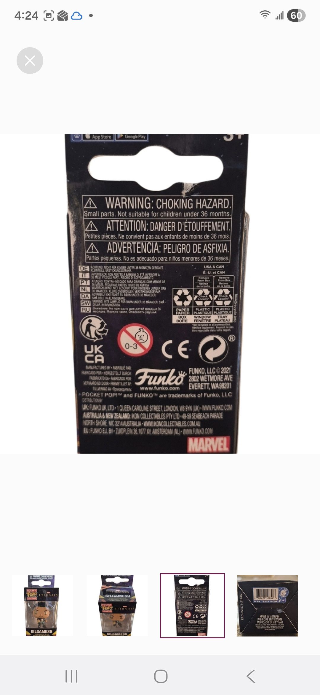 Other Funko Pocket Pop! × Marvel Keychain: Eternals - Gilgamesh Size ONE SIZE - 2 Thumbnail
