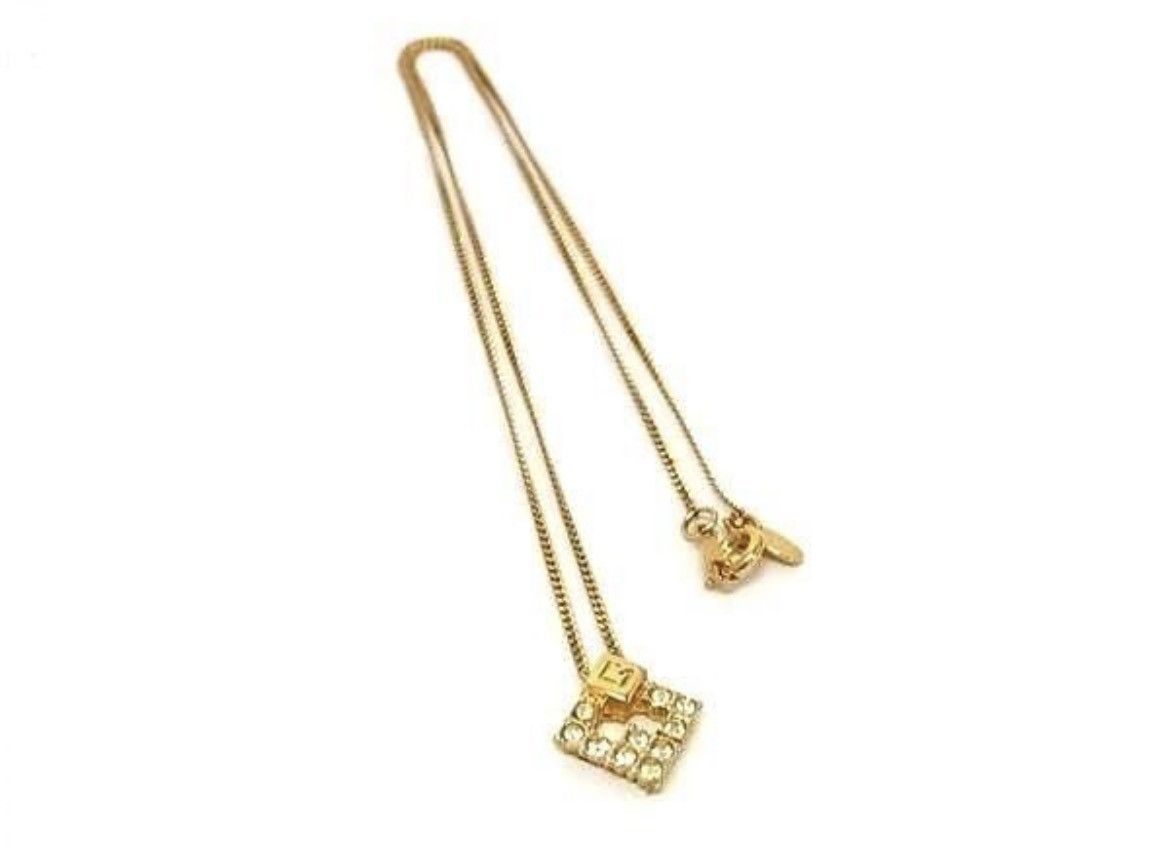 Givenchy Vintage Givenchy Crystal G Logo Pendant Gold Tone Necklace Size ONE SIZE - 9 Thumbnail