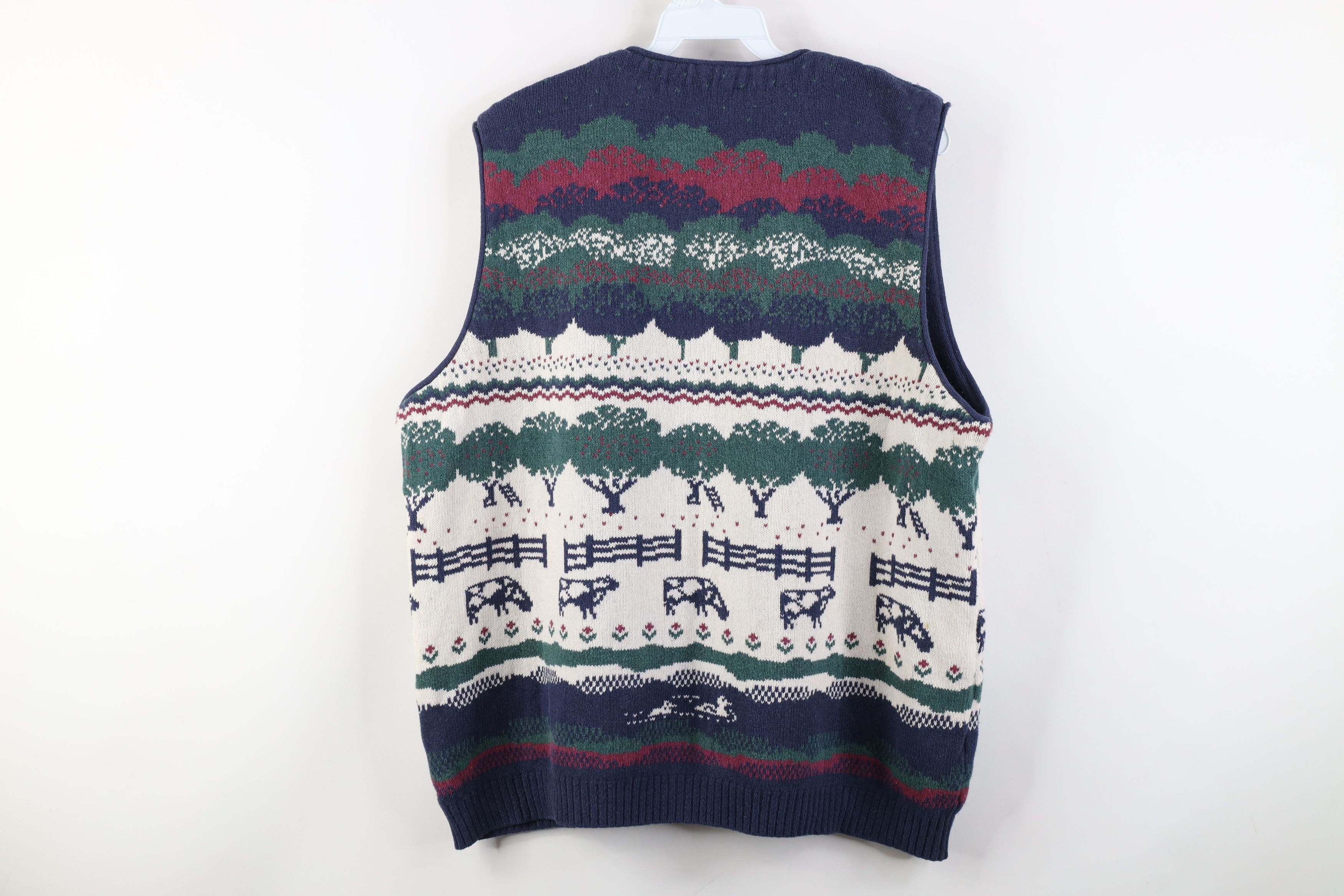 Vintage Vintage 90s Streetwear Tree Duck Knit Sweater Vest Cotton Size XL / US 12-14 / IT 48-50 - 9 Thumbnail