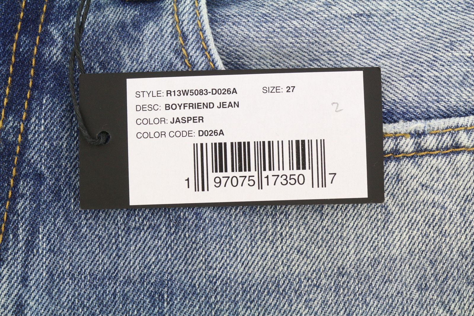 R13 BOYFRIEND 27 Jasper Cropped Blue PF25 Jeans 87190 Size 27" / US 4 / IT 40 - 7 Thumbnail