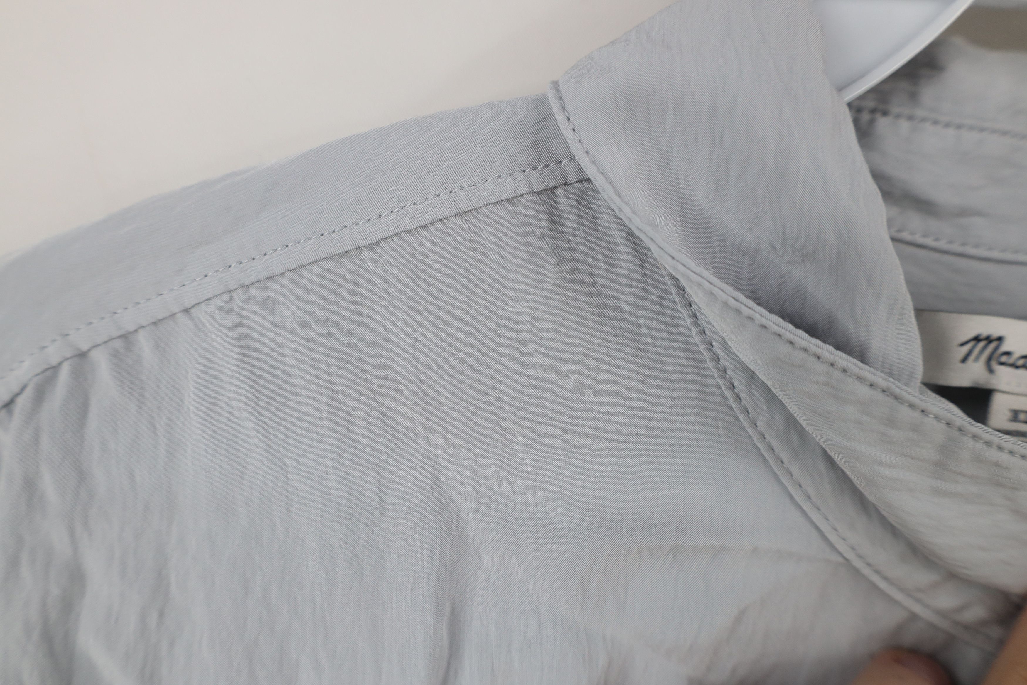 Madewell × Vintage Madewell Crinkled Long Sleeve Collared Button Up Shirt Gray Size XL / US 12-14 / IT 48-50 - 4 Thumbnail