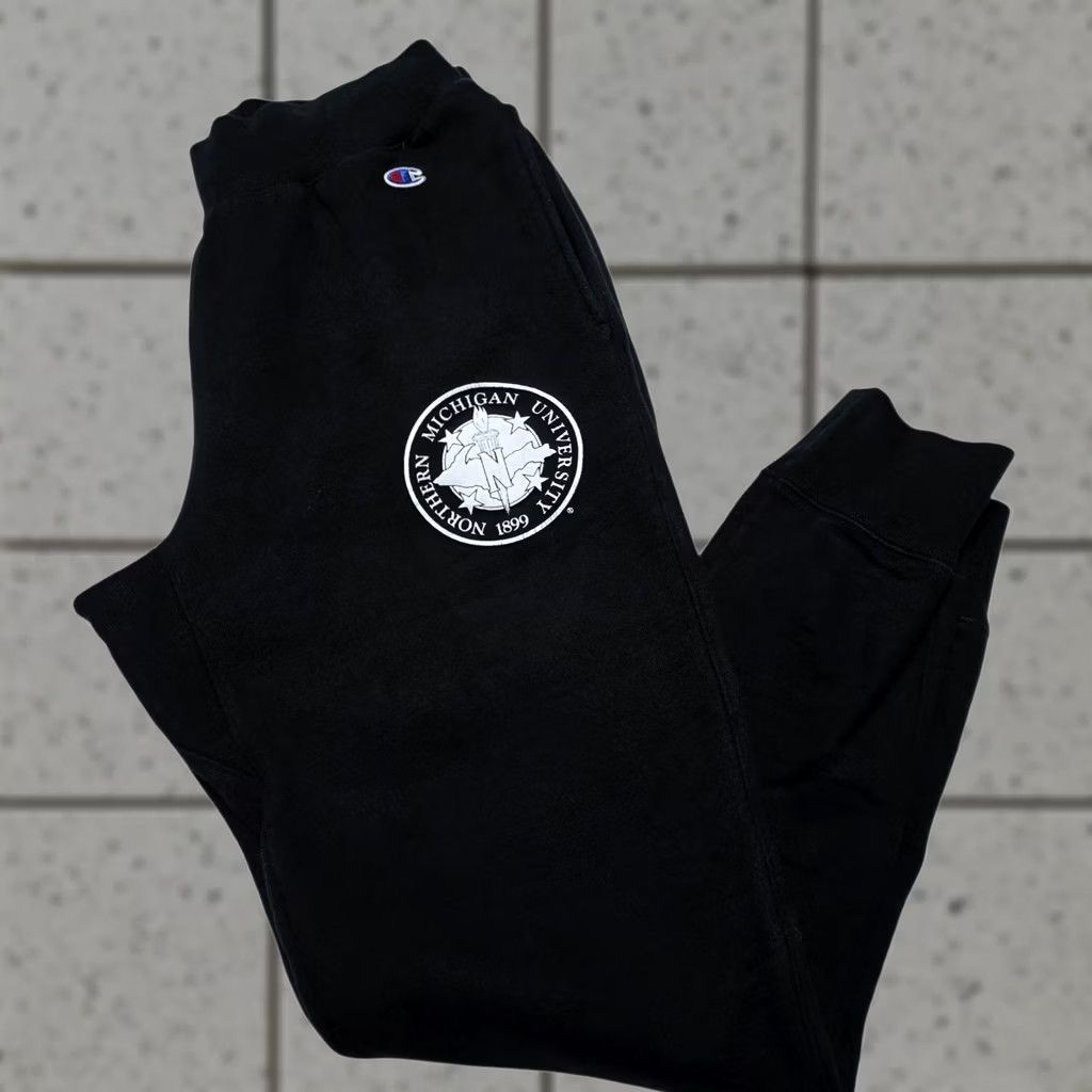Champion VINTAGE Champion Reverse Weave Sweatpants Men M Northern Michigan NMU Black Size US 31 - 1 Thumbnail