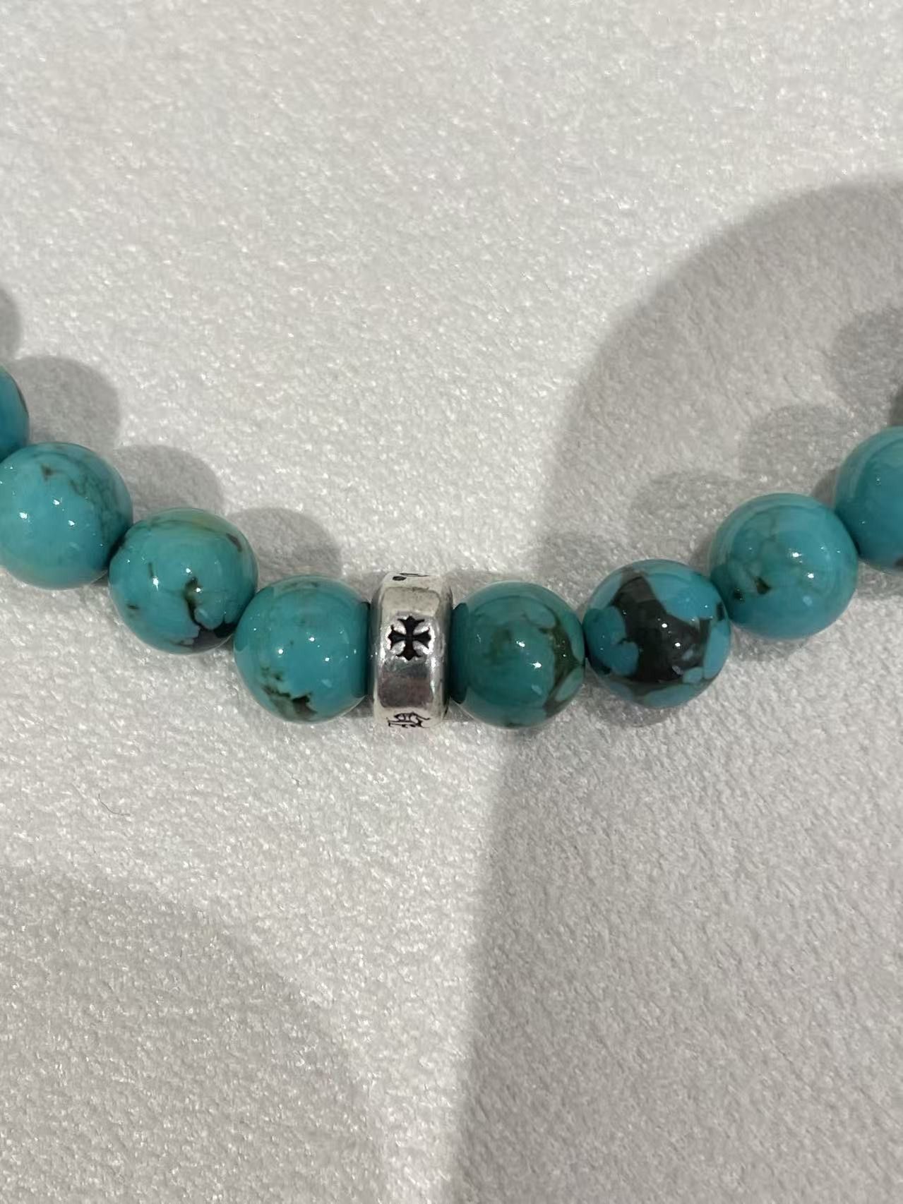 Chrome Hearts Chrome Hearts 6mm Turquoise Silver Cross Beaded Bracelet Size ONE SIZE - 7 Thumbnail
