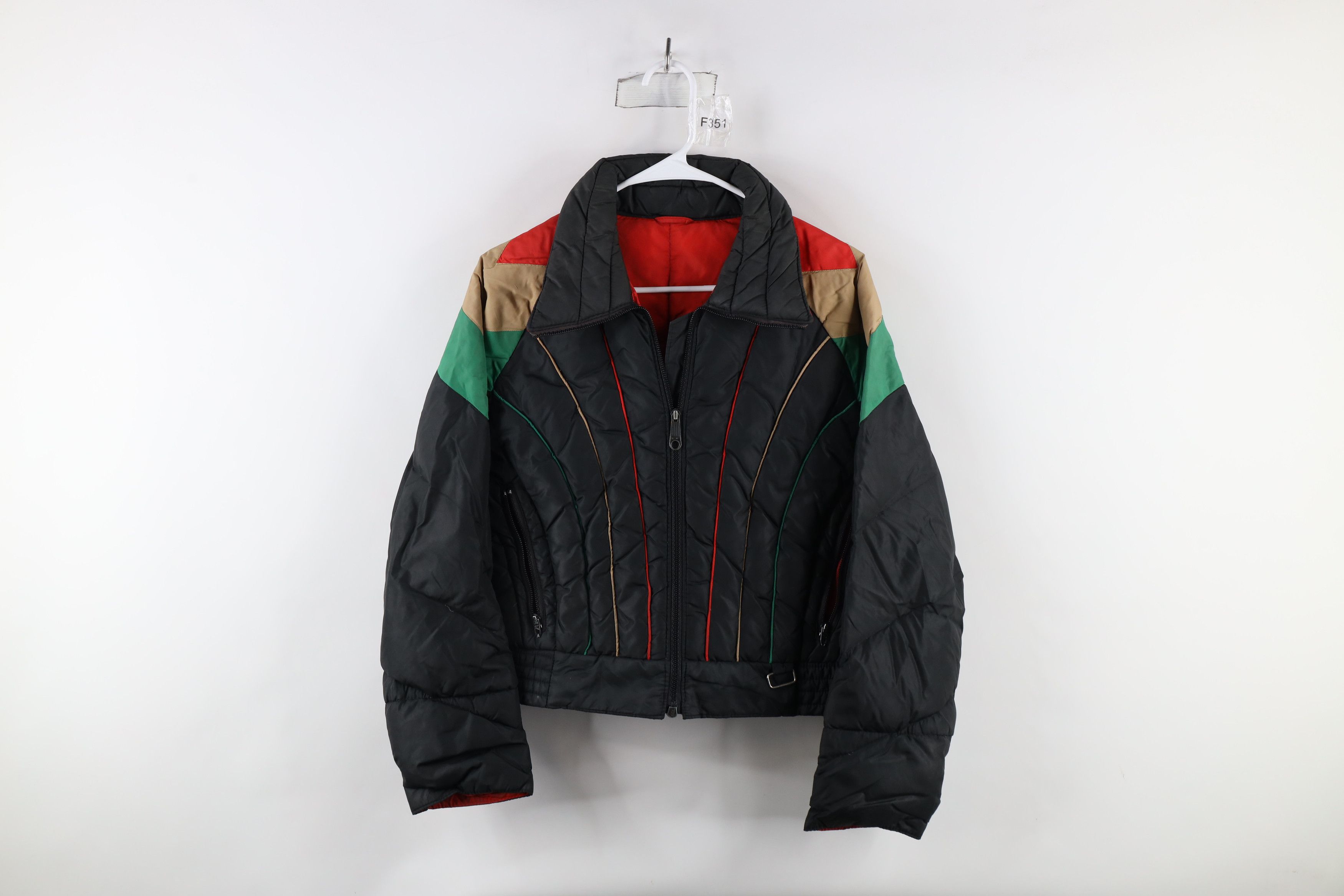 Vintage Vintage 60s 70s Streetwear Striped Duck Down Puffer Jacket Size M / US 6-8 / IT 42-44 - 1 Thumbnail