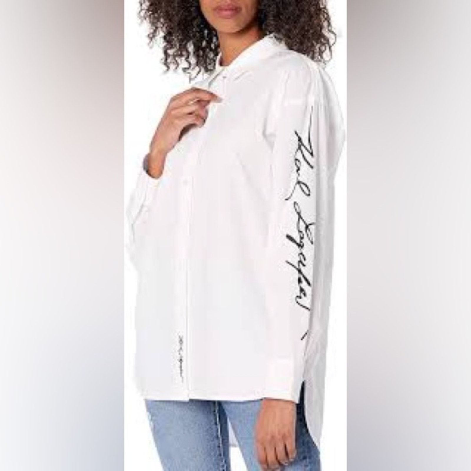Karl Lagerfeld 2PC LOT Karl Lagerfeld Paris Womens White/Black Button Front Size XL / US 12-14 / IT 48-50 - 2 Thumbnail