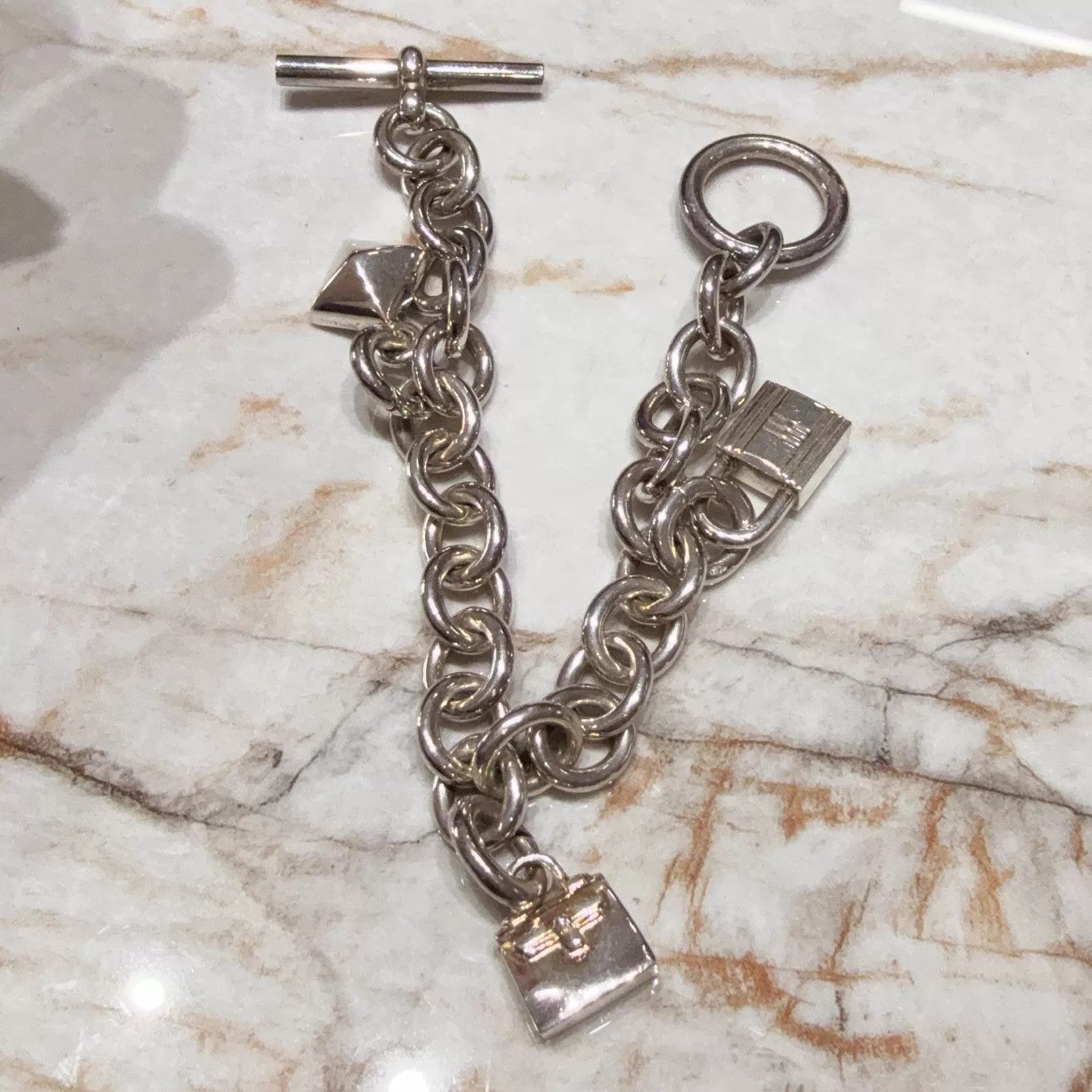 Hermes Hermès Oxidized Silver Bracelet & Charm No Hardware Size ONE SIZE - 6 Thumbnail