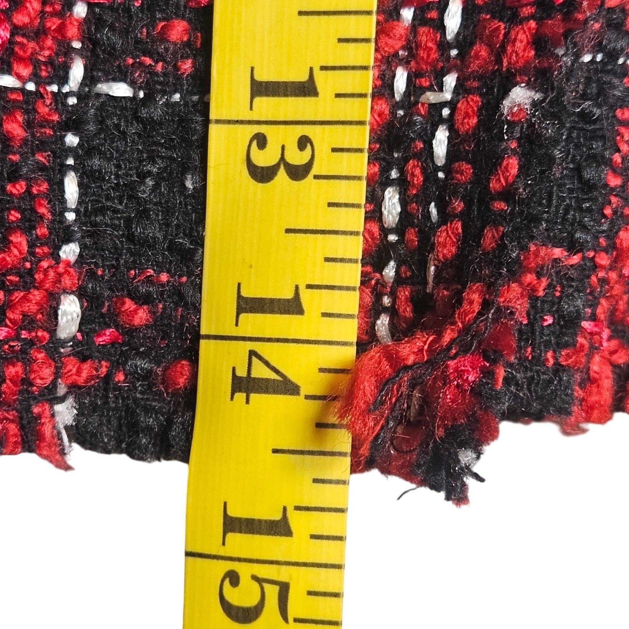 NBD NBD Women’s Tweed Mini Skirt Red Black S Plaid Y2K Dark Acad Size 27" / US 4 / IT 40 - 9 Thumbnail