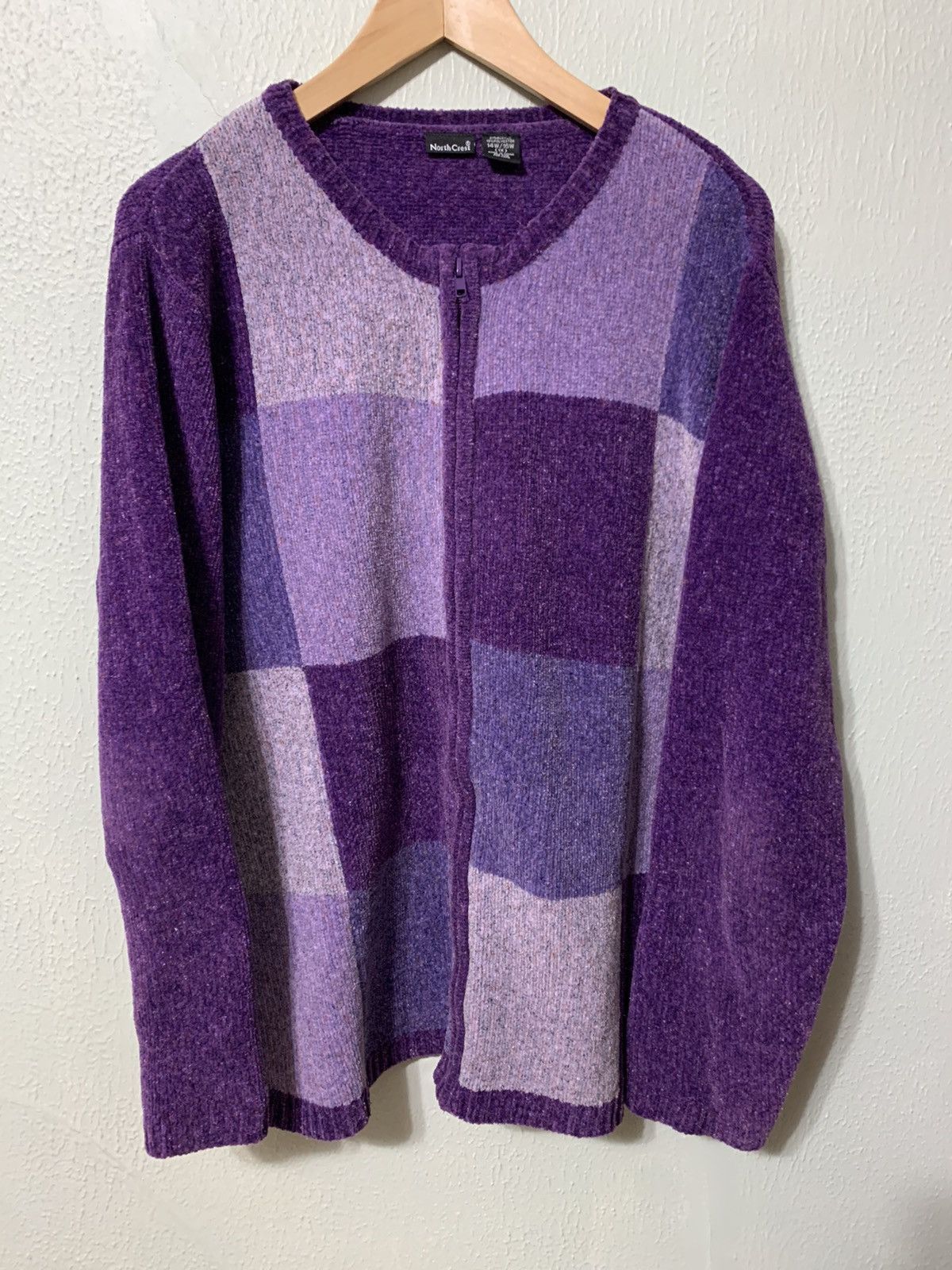 Vintage Vintage Patchwork Amethyst Knit Cardigan Size US M / EU 48-50 / 2 - 1 Thumbnail