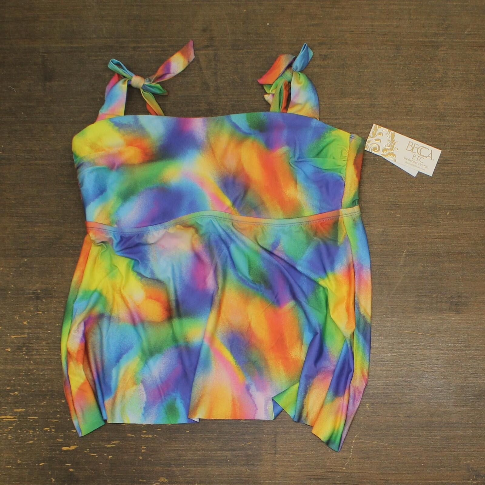Other Nwt Becca Watercolor-print Tankini Swim Top Blue Multi 1x Size ONE SIZE - 1 Thumbnail