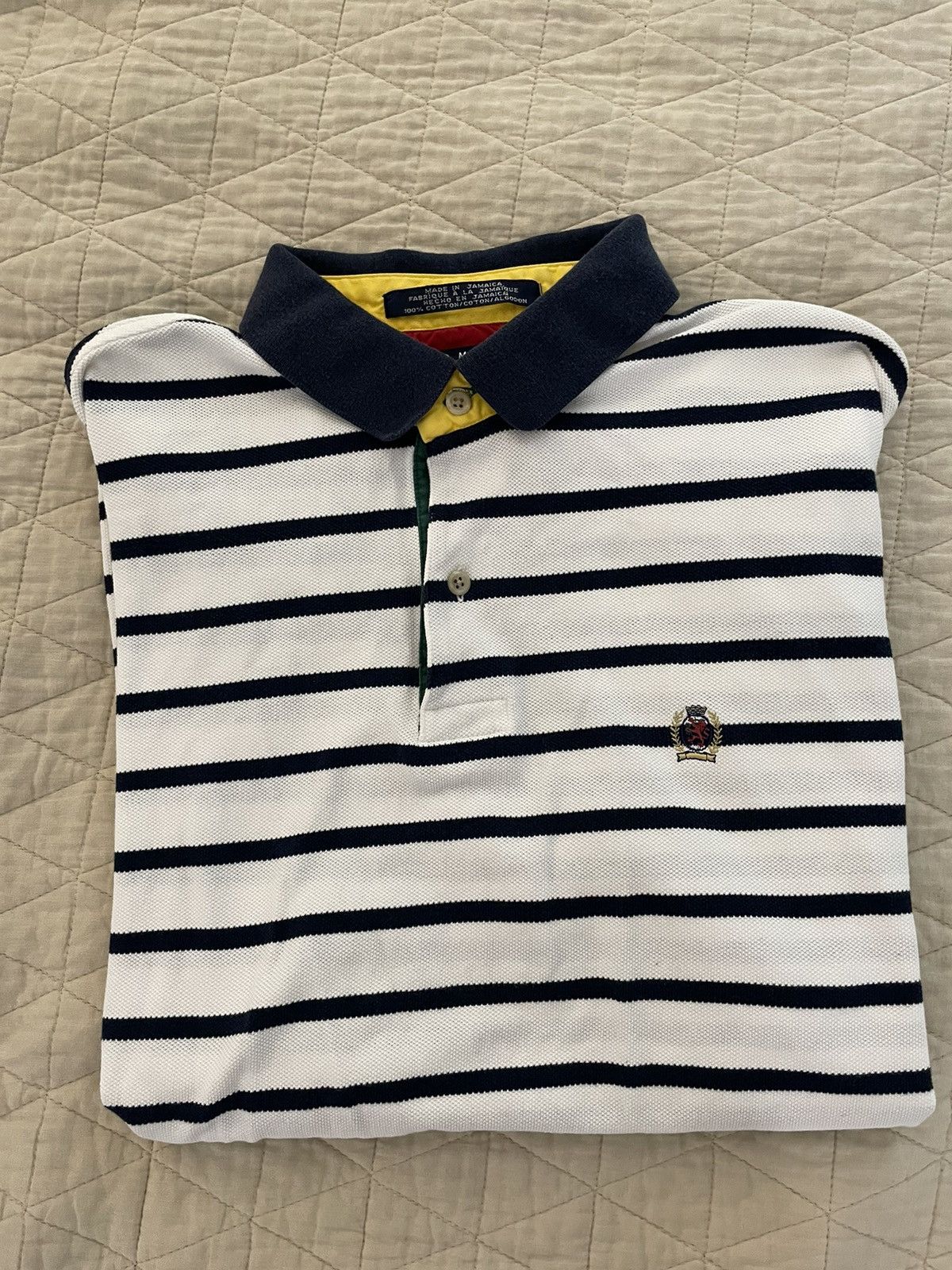 Tommy Hilfiger × Vintage Vintage Fun Stripe Pique Knit Polo Size US M / EU 48-50 / 2 - 1 Thumbnail