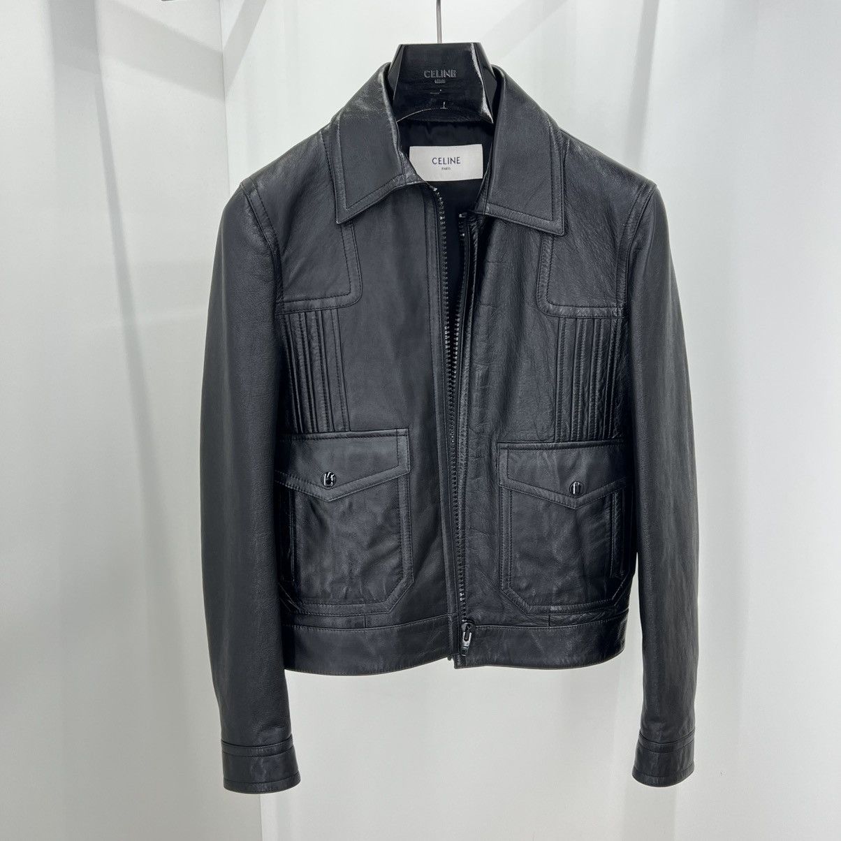 Celine Celine Leather Jacket in Small Size US S / EU 44-46 / 1 - 2 Thumbnail