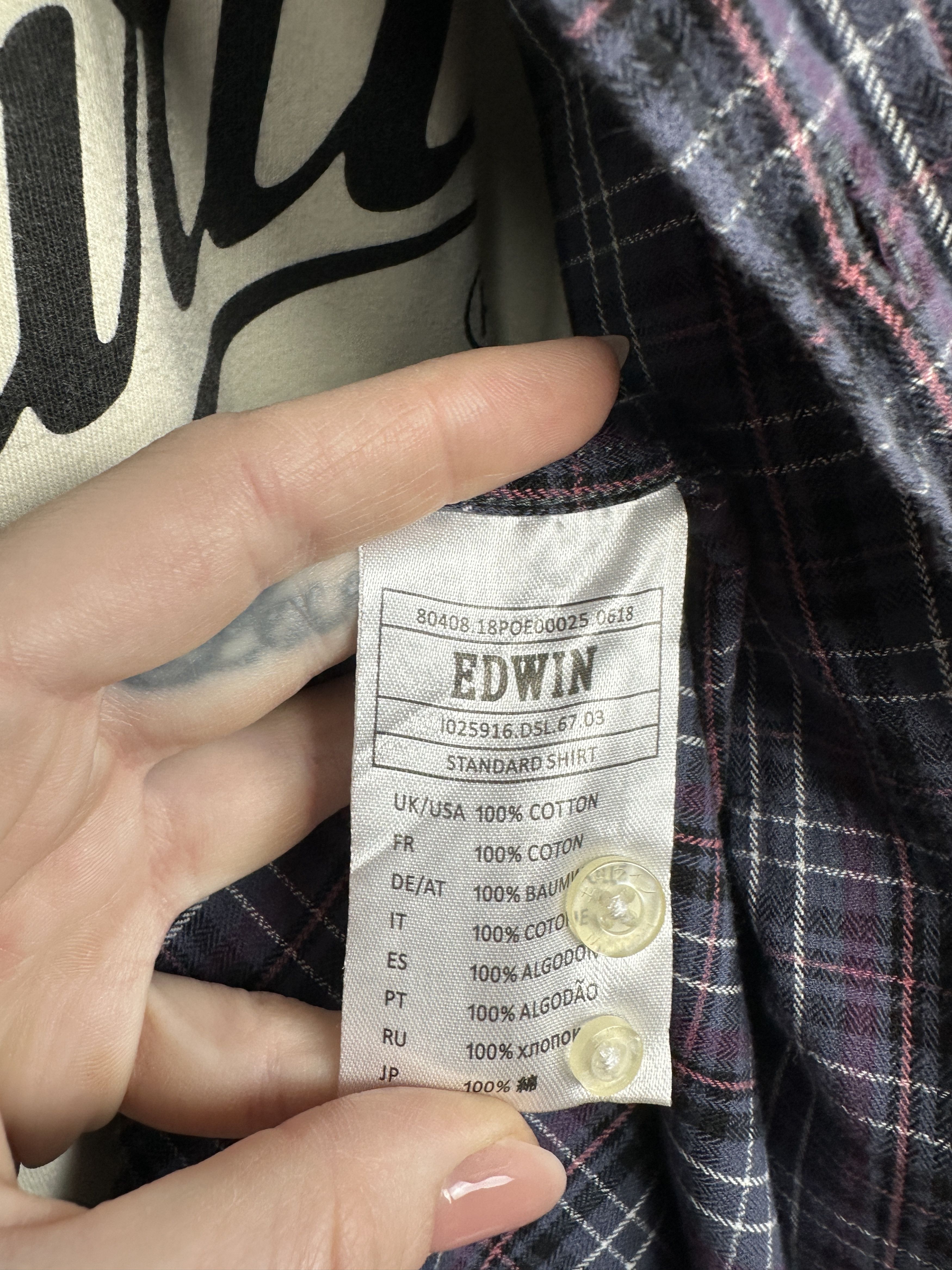 Edwin Edwin Mens Standard Flannel Plaid Shirt Size US M / EU 48-50 / 2 - 4 Thumbnail
