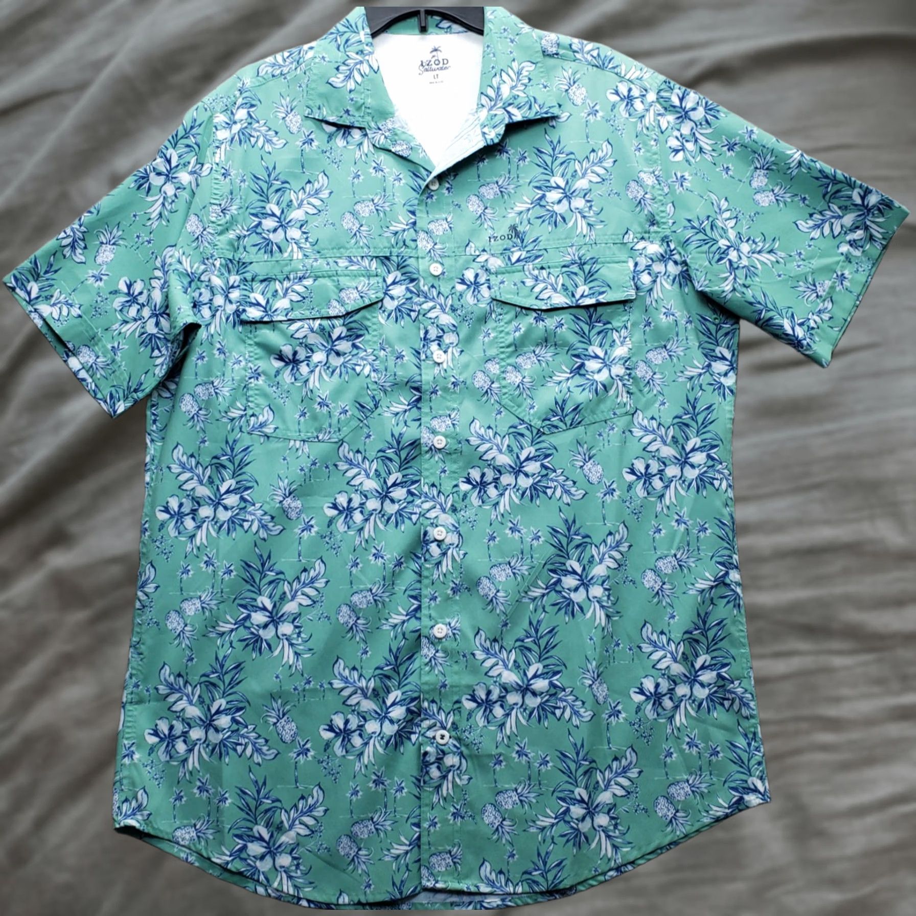 Izod IZOD Shirt Mens LT Multi Tropical Print Sunshield Performance Fishing Size US L / EU 52-54 / 3 - 1 Thumbnail