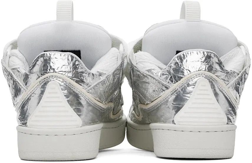 Lanvin oc11z0325 Curb Metallic Effect Sneakers in Silver Size US 7.5 / EU 40-41 - 2 Thumbnail