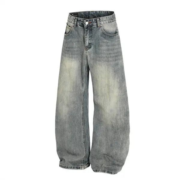 Japanese Brand VIBE Heavy washed loose wide-leg distressed scimitar jeans Size US 32 / EU 48 - 2 Thumbnail