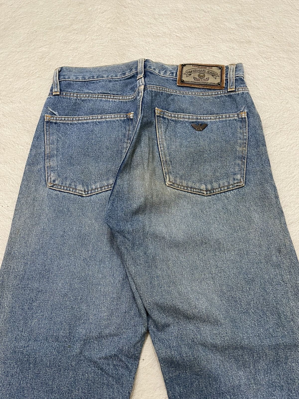Japanese Brand 2000s Armani Mudwash Jeans Slim Fit Y2K Size US 30 / EU 46 - 8 Thumbnail