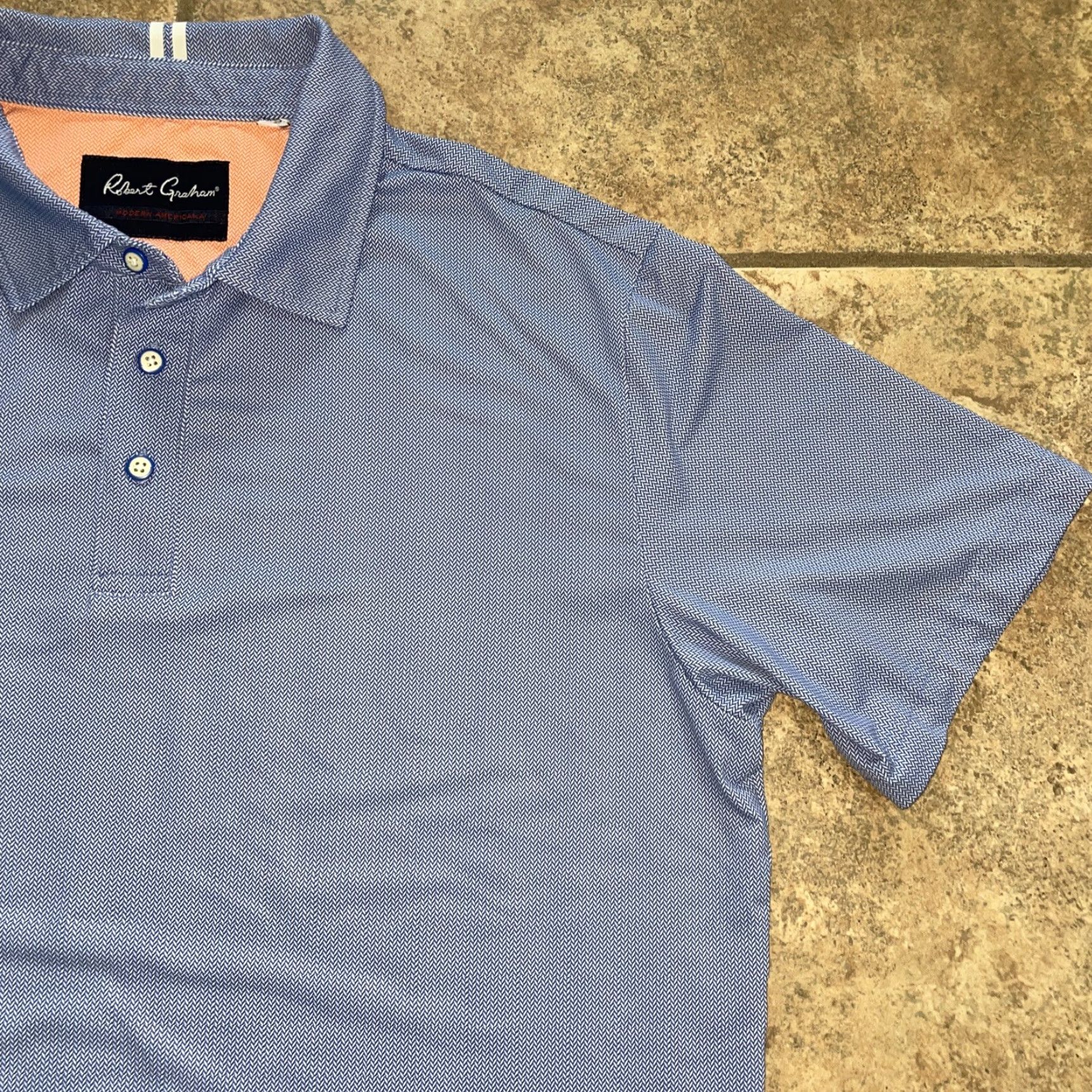 Robert Graham Robert Graham Modern Americana blue polo golf shirt Mens M Shirt Size US M / EU 48-50 / 2 - 2 Thumbnail