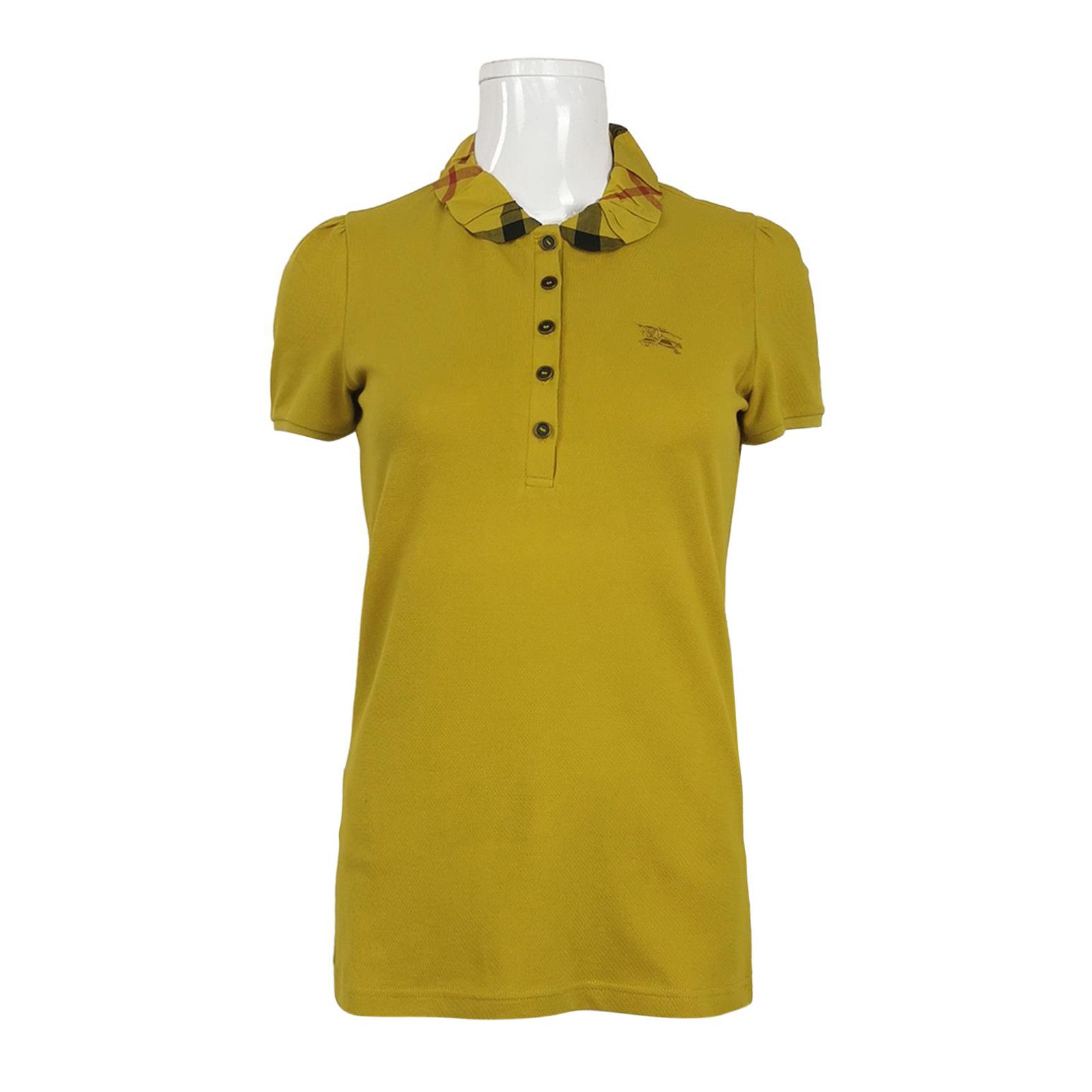 Burberry Burberry Brit Yellow Cotton Polo with Logo 0079 Size US S / EU 44-46 / 1 - 1 Thumbnail