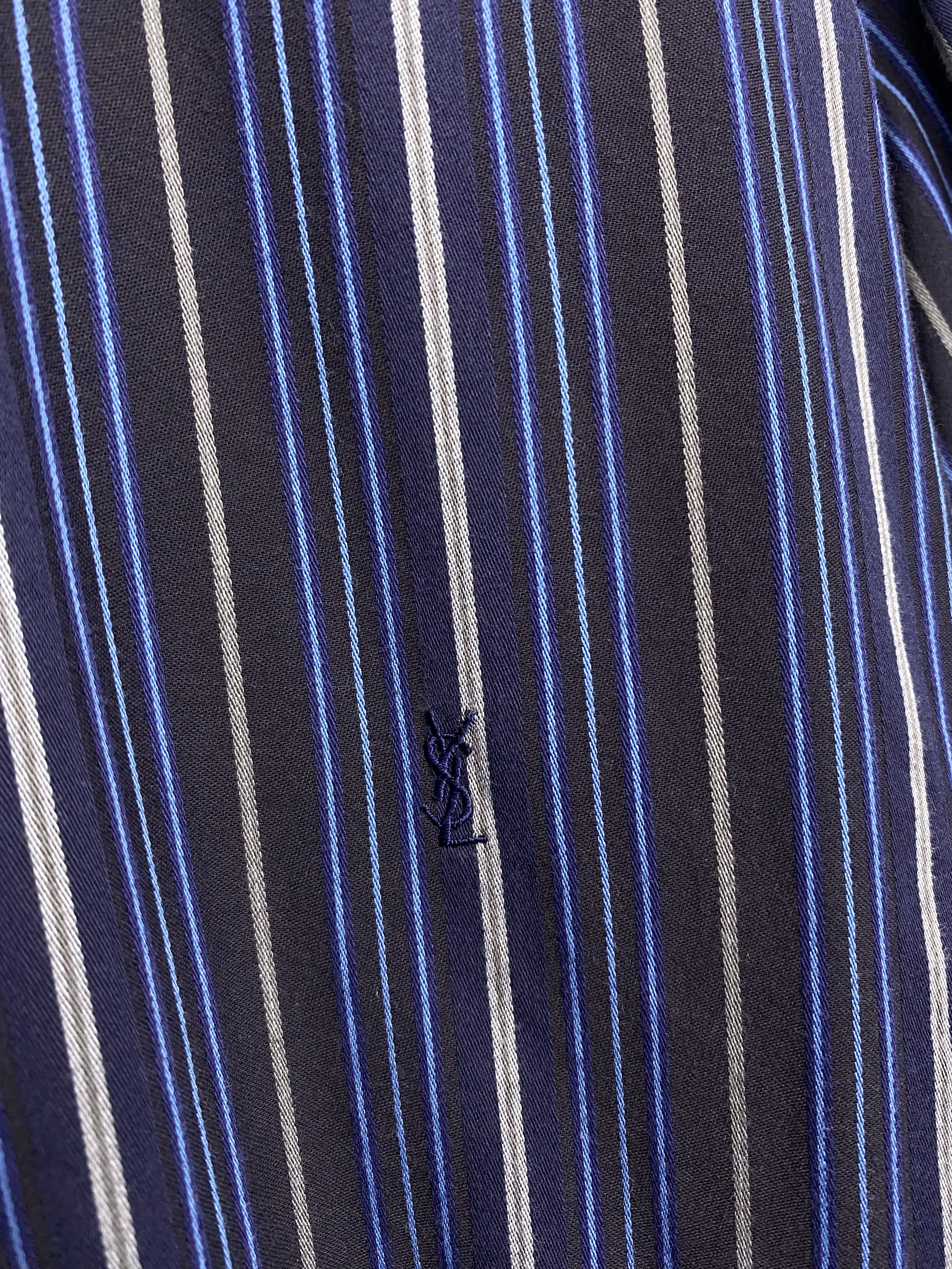 Yves Saint Laurent Yves Saint Laurent YSL Mens Long Sleeve Striped Shirt Size US L / EU 52-54 / 3 - 3 Thumbnail