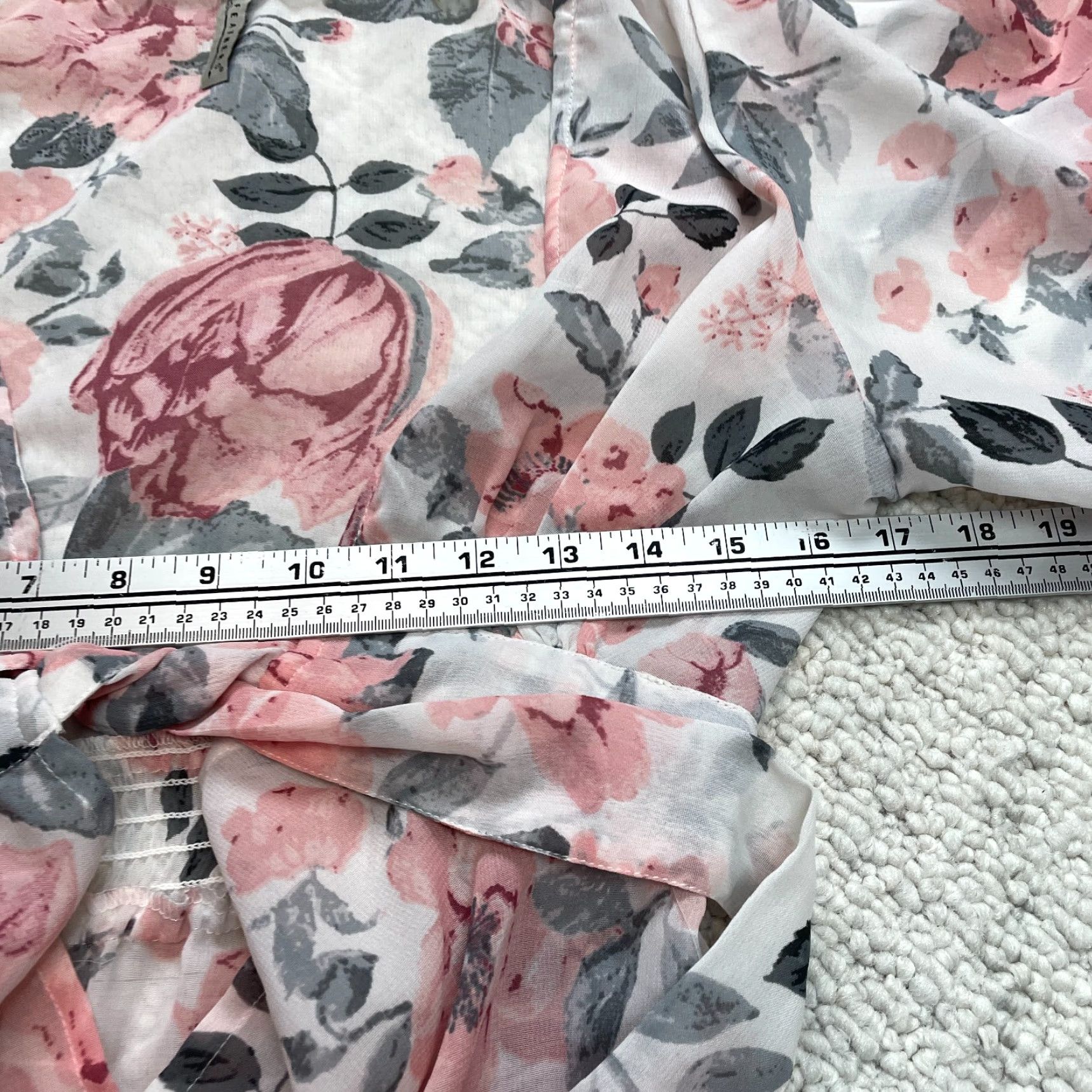 Vintage Feathers Wrap Top Sheer Floral Blouse Kimono Shirt Cover-up Belted White Small Size S / US 4 / IT 40 - 6 Thumbnail