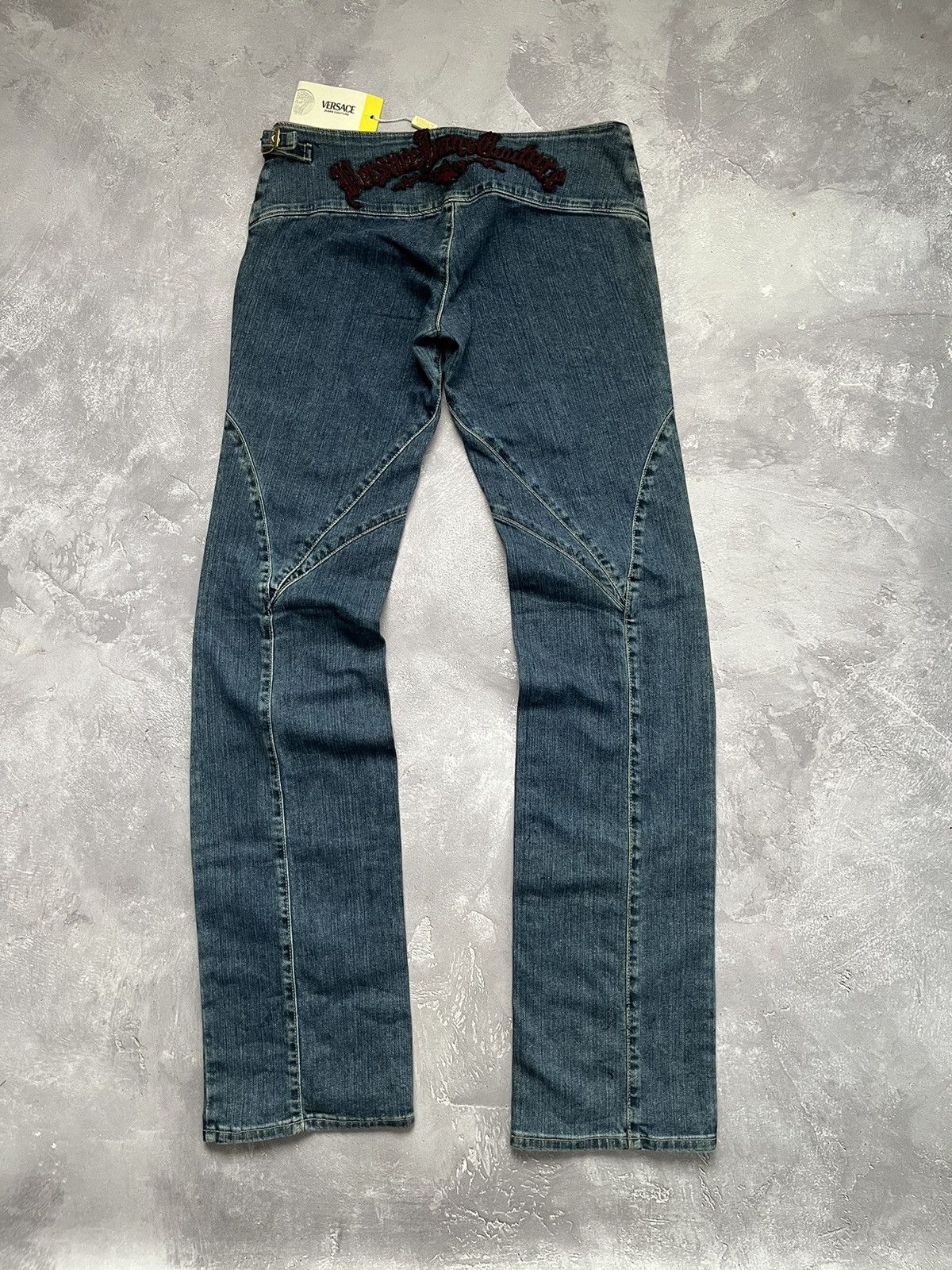 Versace Jeans Couture Versace Jeans Couture Big Logo Red Embroidered Denim Pants Size 28" / US 6 / IT 42 - 3 Thumbnail