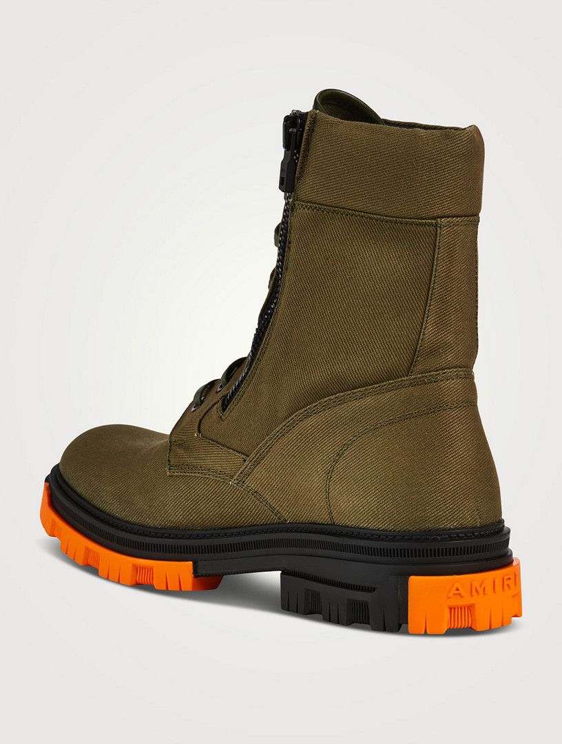 Amiri o1y0525 Logo Ankle Boots in Military Green Size US 7 / EU 40 - 3 Thumbnail