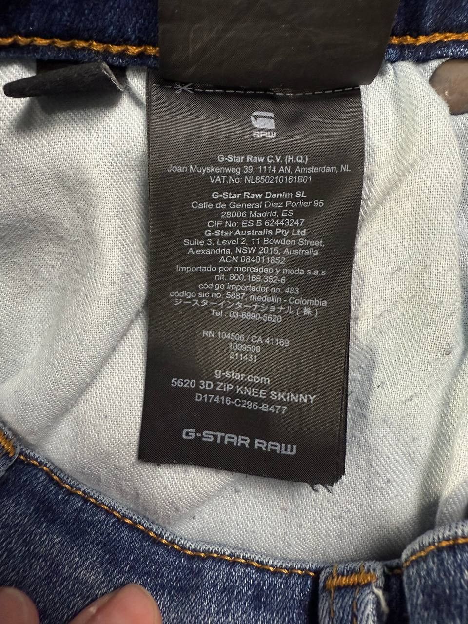 G-Star G-Star RAW 5620 3D Zip Knee Skinny Distressed Size US 29 - 9 Thumbnail