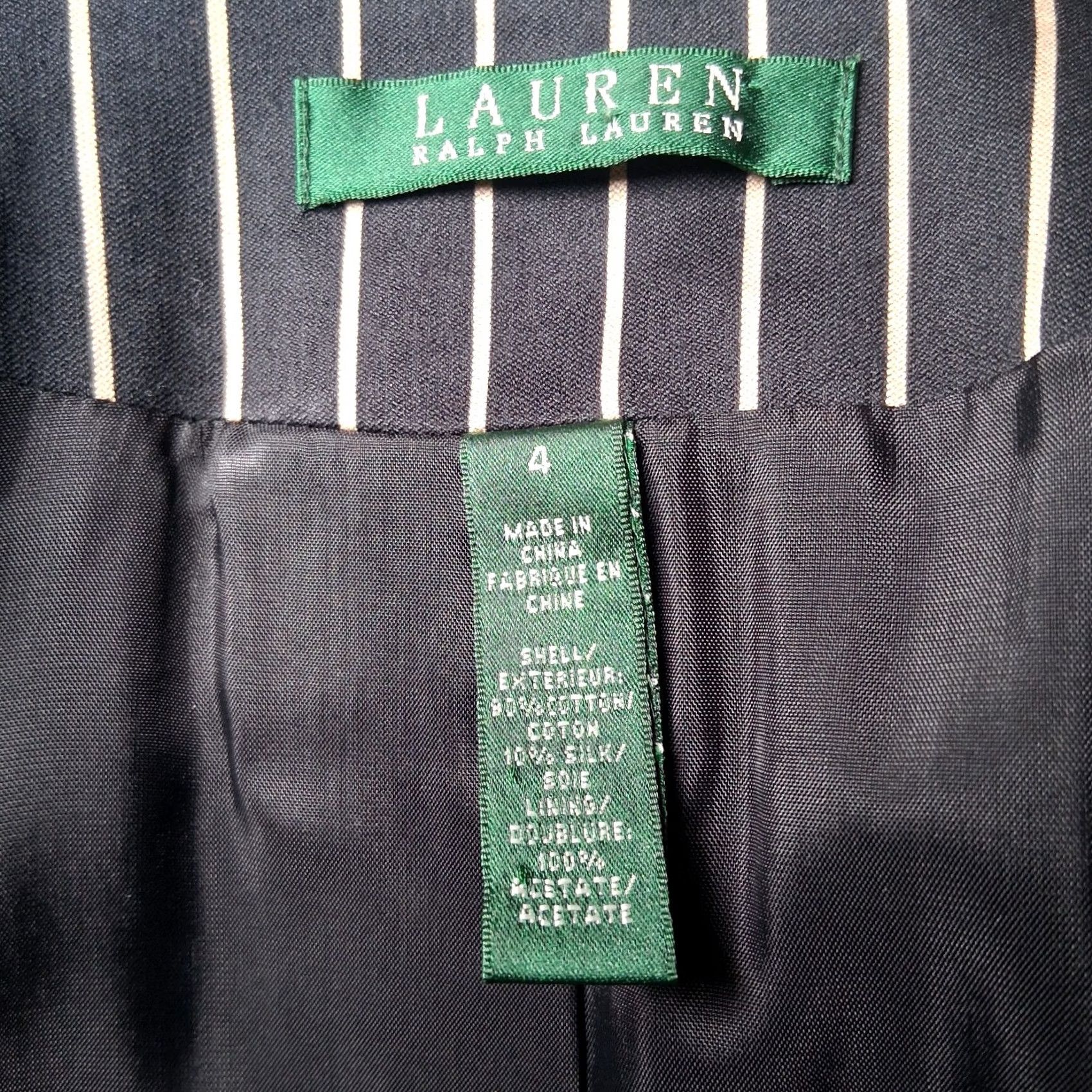 Ralph Lauren VINTAGE Lauren Ralph Lauren Blazer Women 4 Black Tan Striped Classic Preppy Cotton Silk Blazer Women 4 Black Tan Striped Size S / US 4 / IT 40 - 6 Thumbnail