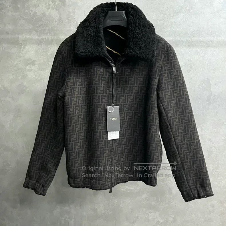 Fendi Fendi Black/Color Block Leather and Fur Full Print Jacket Size US S / EU 44-46 / 1 - 1 Thumbnail