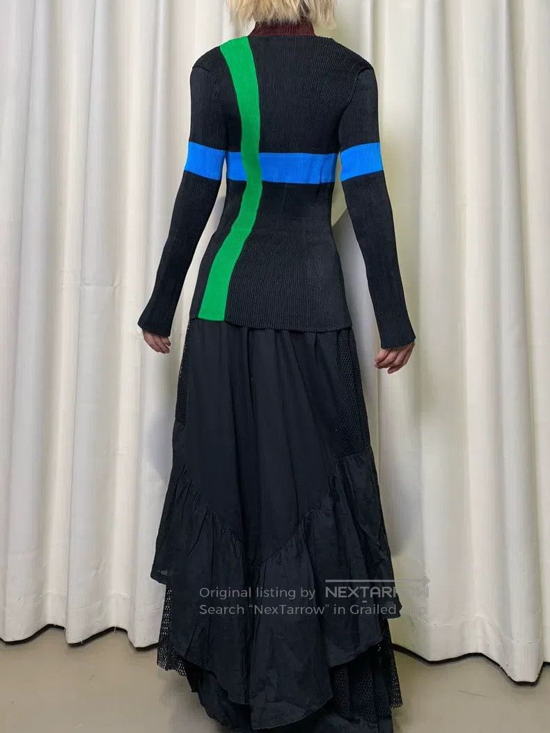 Issey Miyake Issey Miyake Circus Color-Striped Ruched Stand-Collar Top Size M / US 6-8 / IT 42-44 - 4 Thumbnail