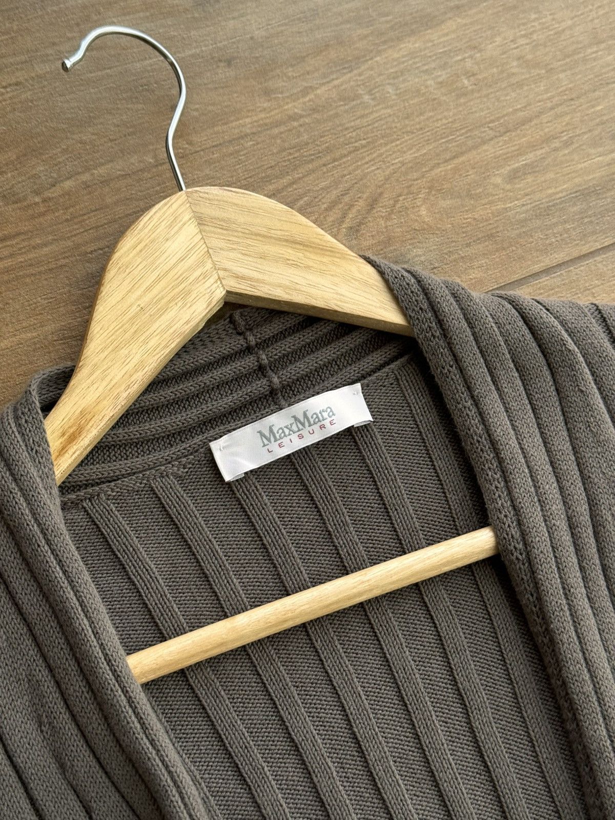Max Mara × Vintage Vintage Max Mara Brown Viterbo Ribbed Knit Cardigan Size M / US 6-8 / IT 42-44 - 8 Thumbnail