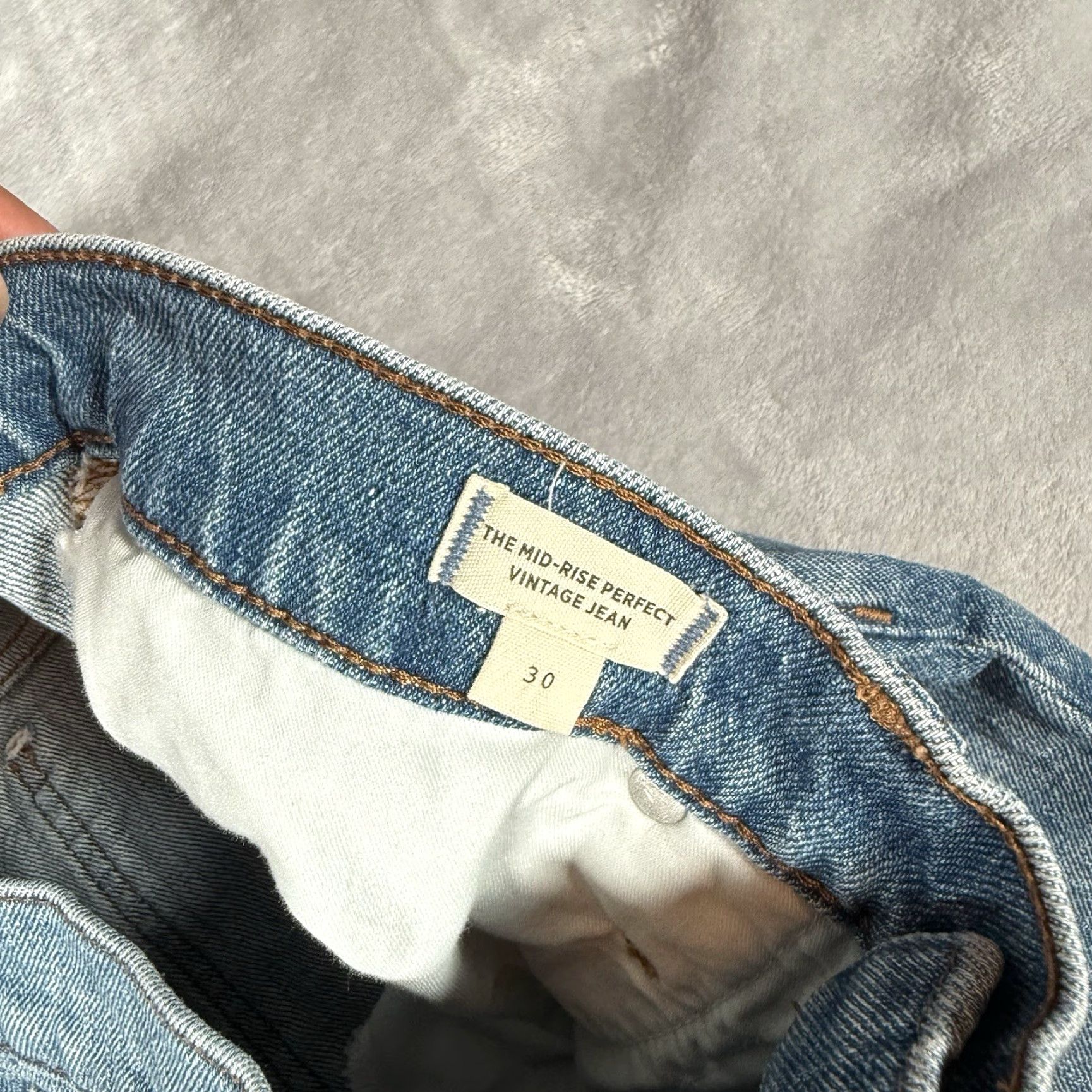 Madewell Madewell Mid Rise Distressed Jeans Womens 30 (Fits 32x27) Blue Regular Straight Size 30" / US 8 / IT 44 - 5 Thumbnail