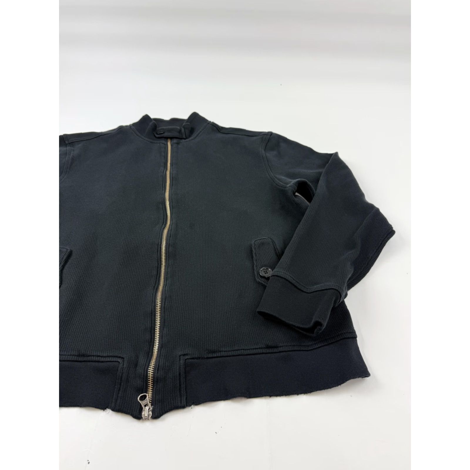 Banana Republic Banana Republic Jacket Mens Large Black Knit Bomber Full Zip Cotton Stand Collar Size US L / EU 52-54 / 3 - 3 Thumbnail