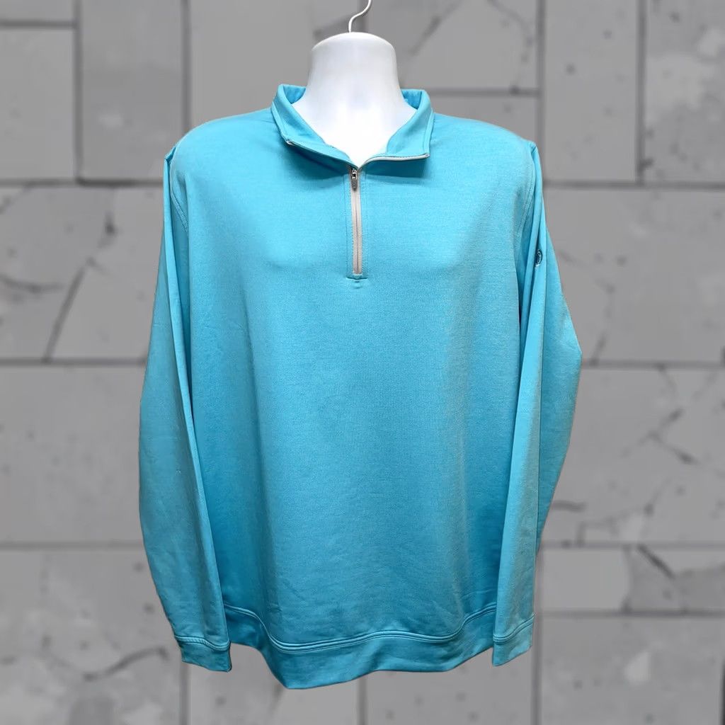 Peter Millar Peter Millar Light Blue Half Zip Pullover Mens XL Sweater ZIP Blue Mens XL Size US XL / EU 56 / 4 - 1 Thumbnail