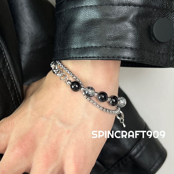 Jewelry Ball Crystal Silver Chain Link Bracelet Size ONE SIZE - 4 Thumbnail