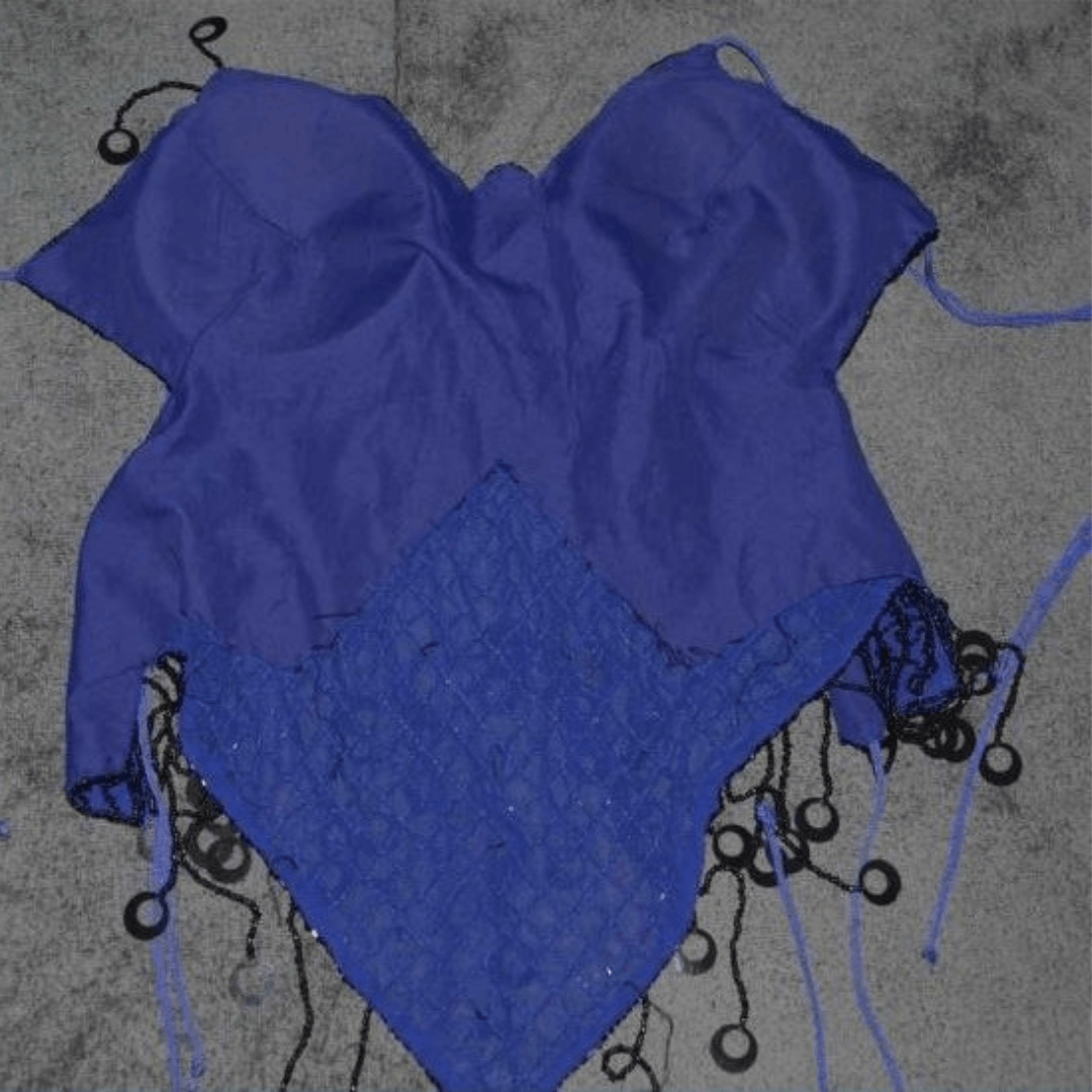 Other Blue Beaded Halter Top sz S Butterfly Crop Top NEW Size S / US 4 / IT 40 - 4 Thumbnail