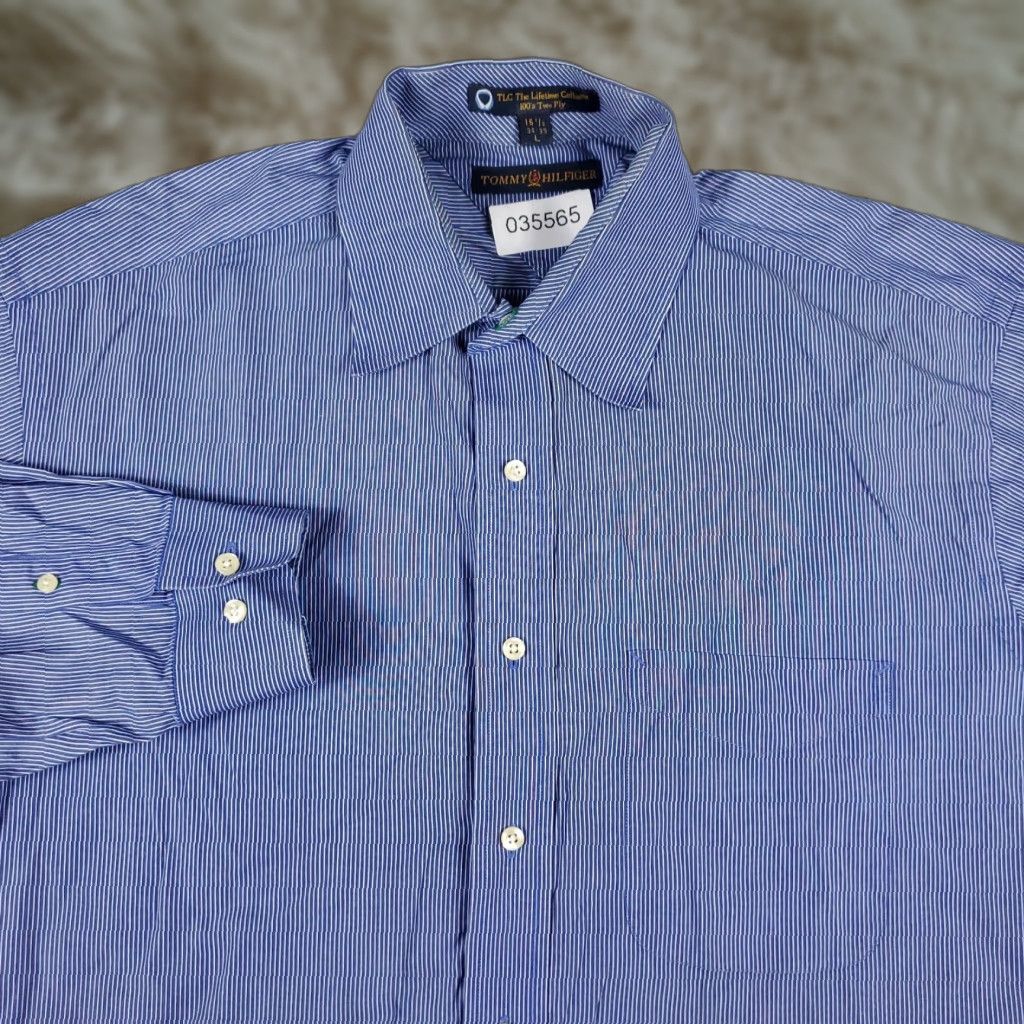 Tommy Hilfiger Tommy Hilfiger Shirt Mens Large Blue Button-Up Long Sleeve Casual Size US L / EU 52-54 / 3 - 1 Thumbnail