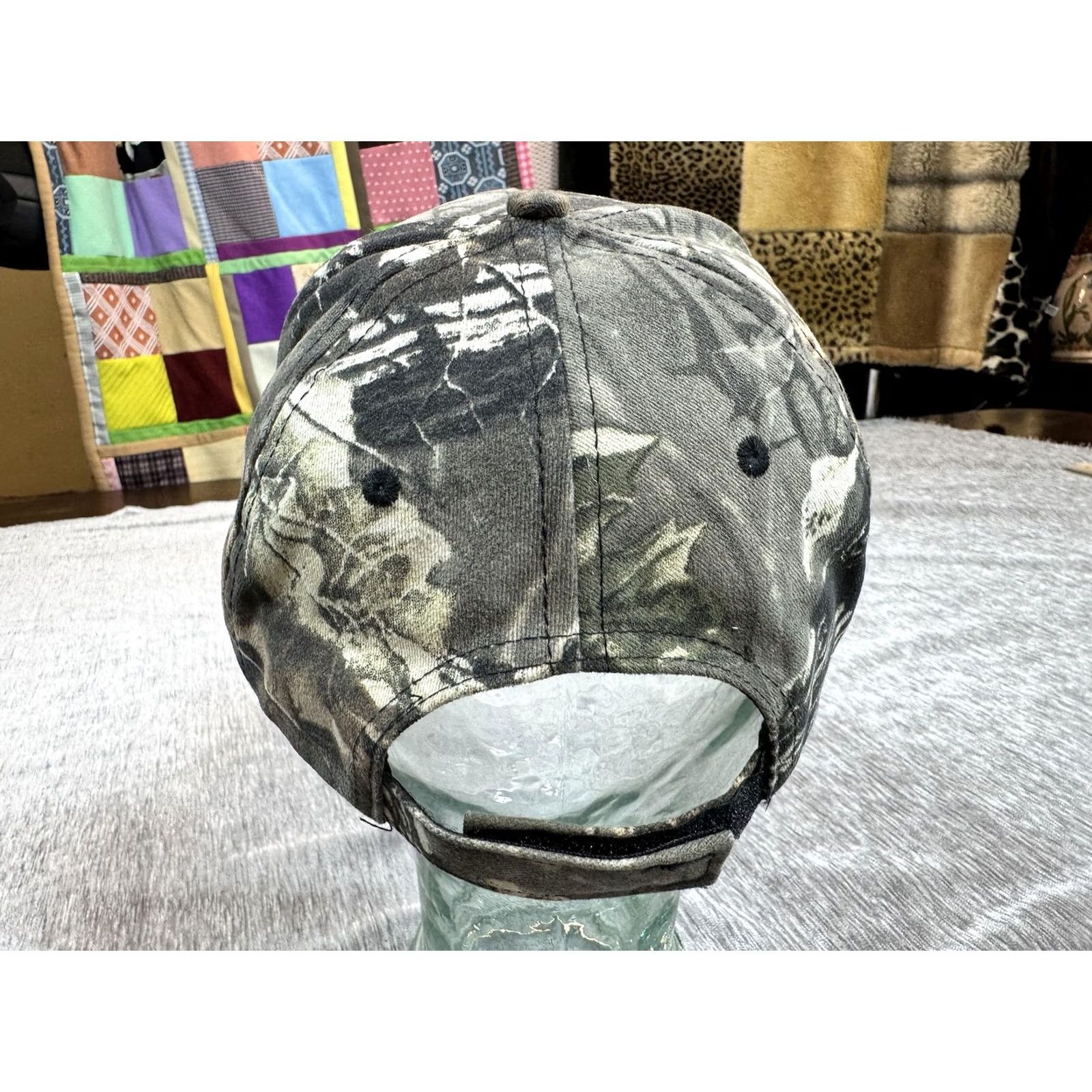 Vintage FLW Hat Cap Mens Green Camo Fishing Tournament Outdoors Hunting Strap Back Size ONE SIZE - 3 Thumbnail