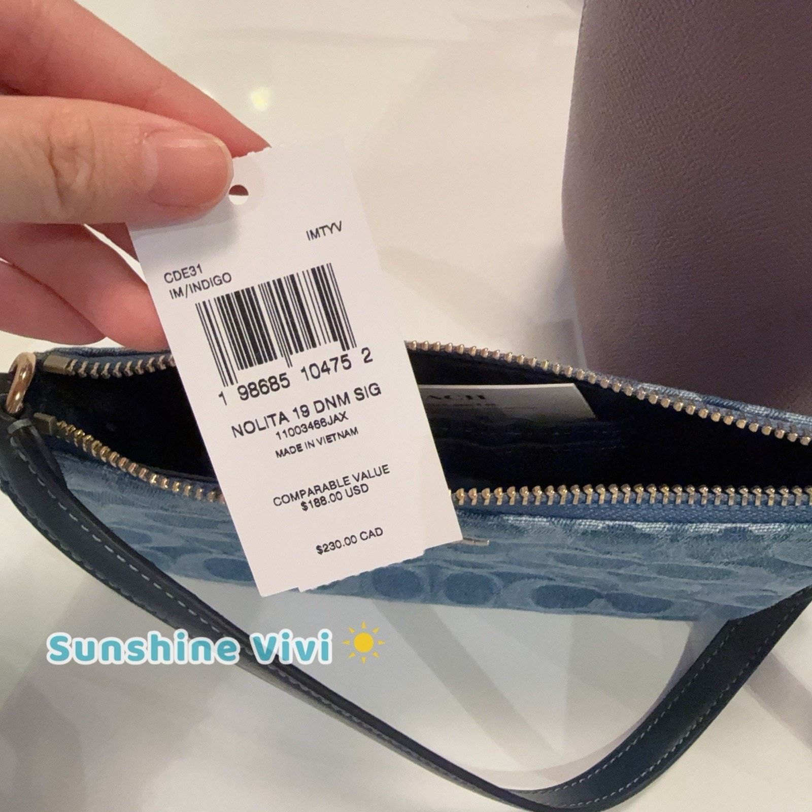 Coach NWT Coach Nolita 19 Signature Denim CDE31 denim/Gold/Indigo Size ONE SIZE - 7 Thumbnail