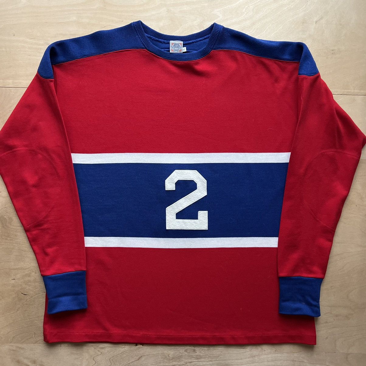 image of Ebbets Field Flannels Hockey Jersey XL Red Blue Vintage, Men's