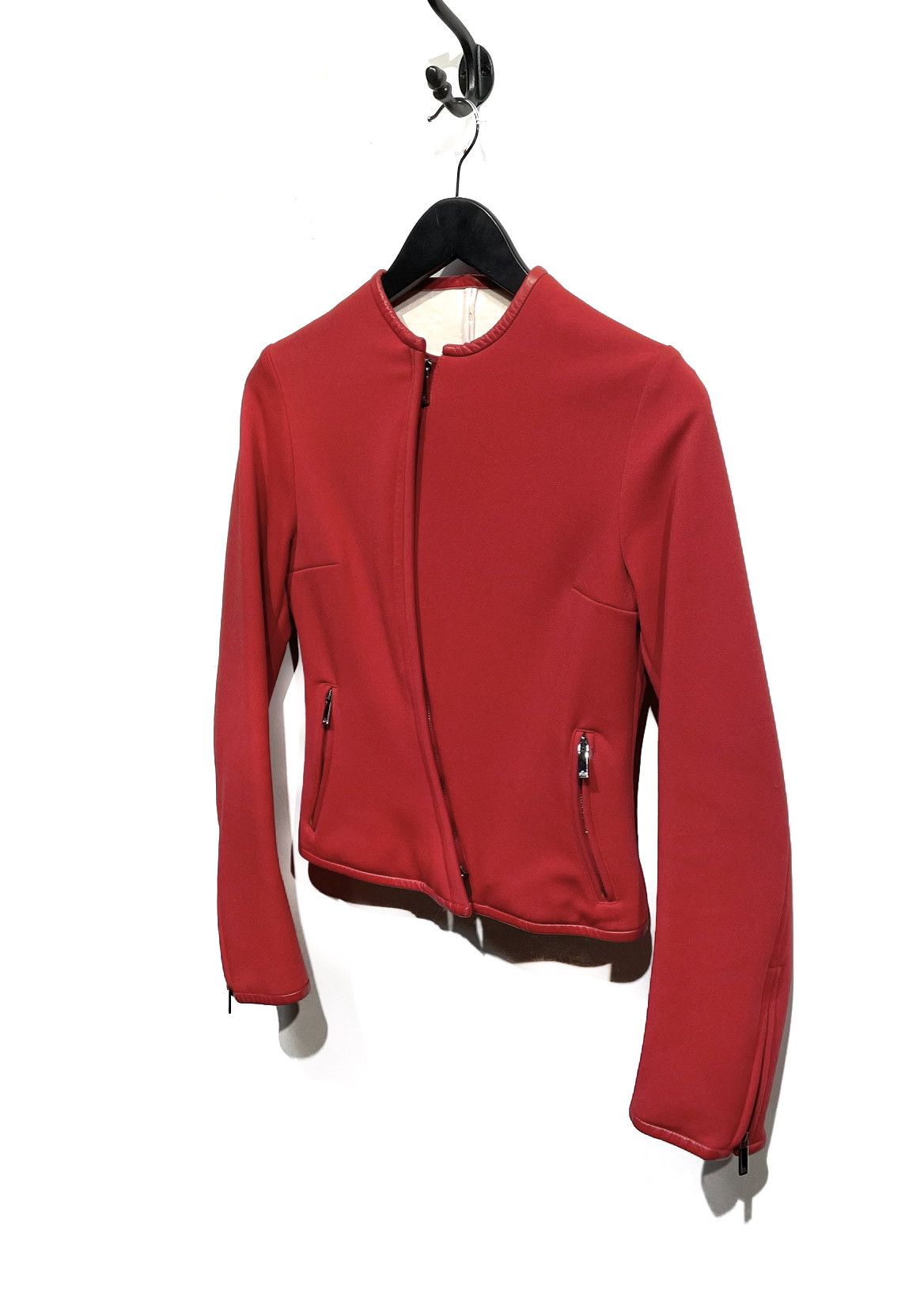 Gucci × Tom Ford Gucci Tom Ford 1999 Red Neoprene Asymmetrical Jacket Size S / US 4 / IT 40 - 2 Thumbnail